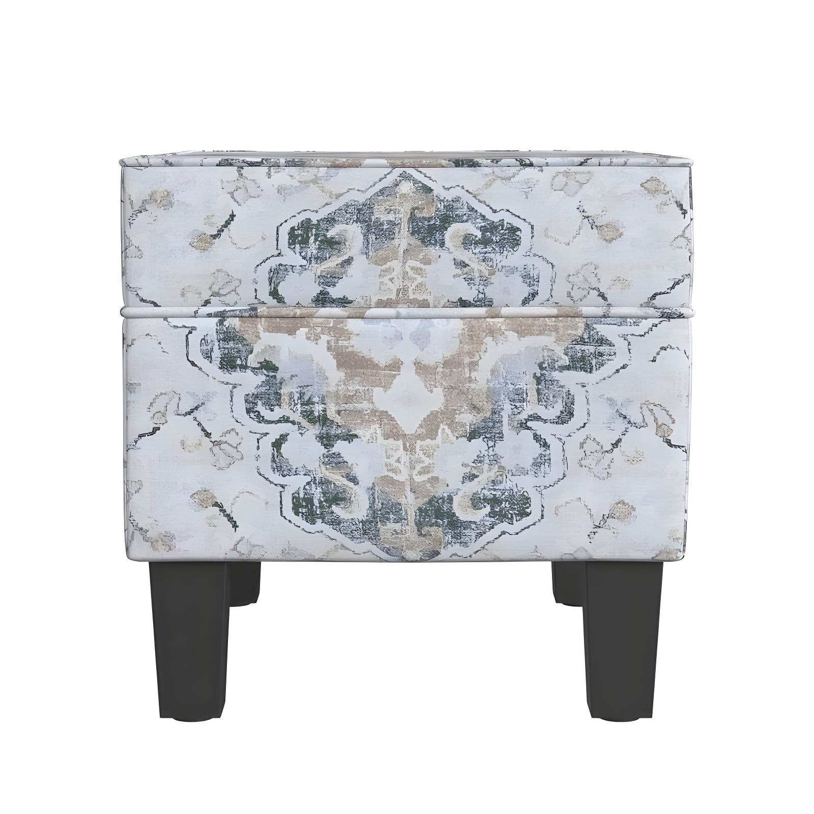 Medium Storage Ottoman Black - HomePop: Hinged Lid, Cotton Upholstery, Hardwood Frame