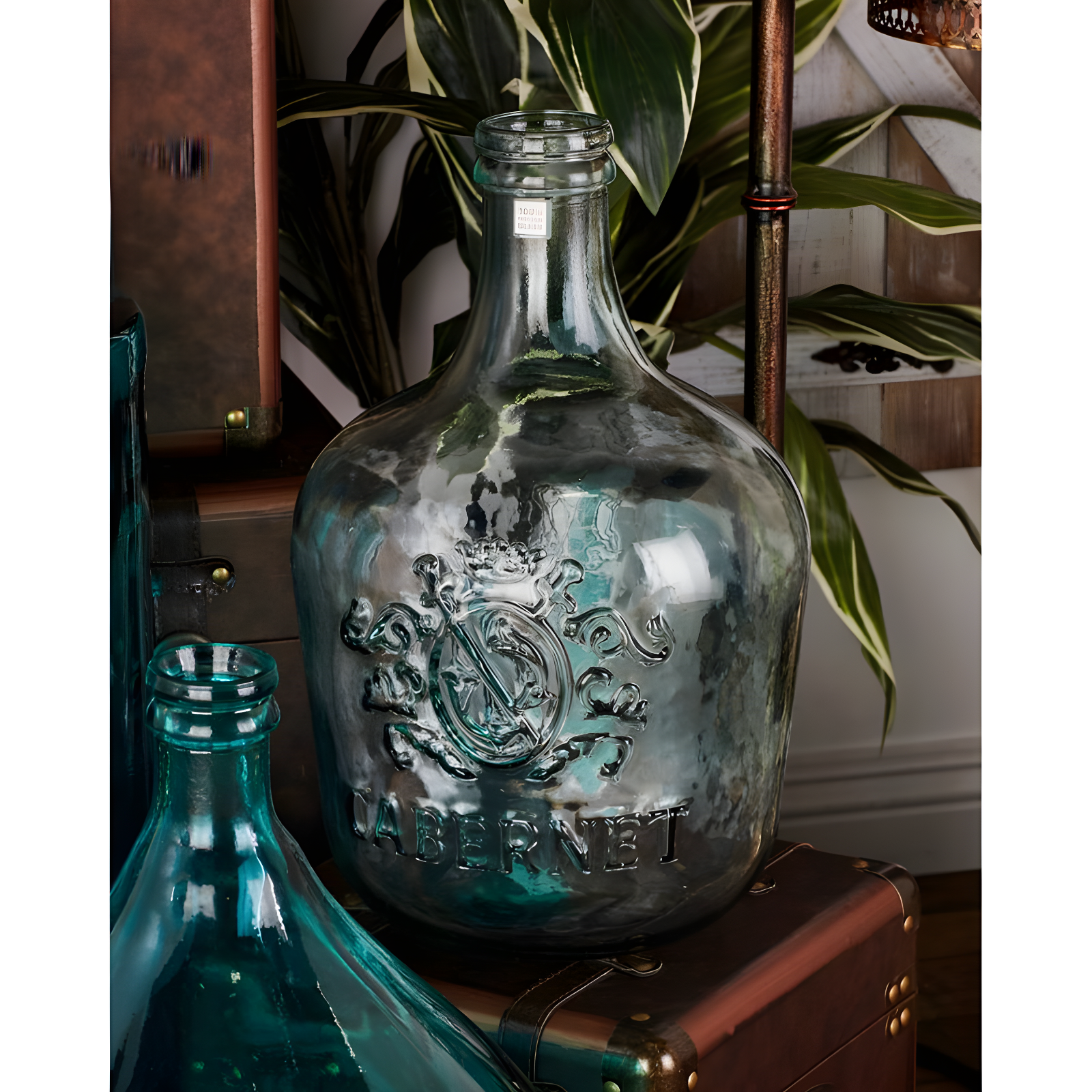 Contemporary Glass Jug Vase (17") - Olivia & May