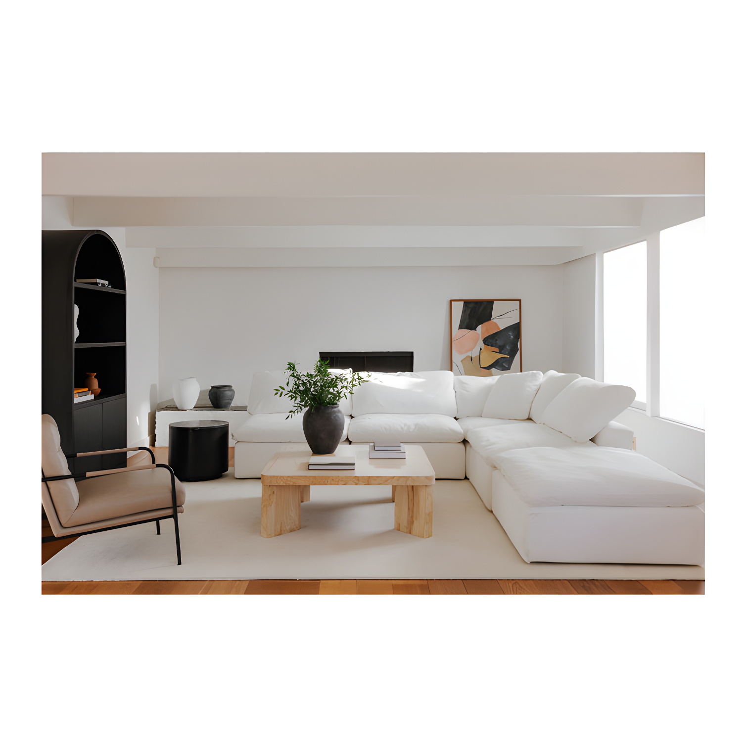 Desert Sage Performance Fabric Modular Sectional with Removable Cushions