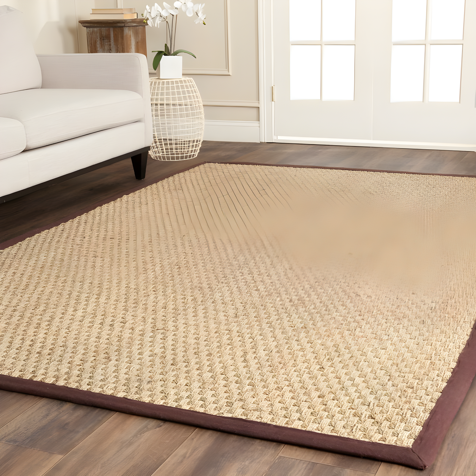 Natural Fiber NF114 Power Loomed Indoor Area Rug - Natural/Dark Brown - 8'x10' - Safavieh