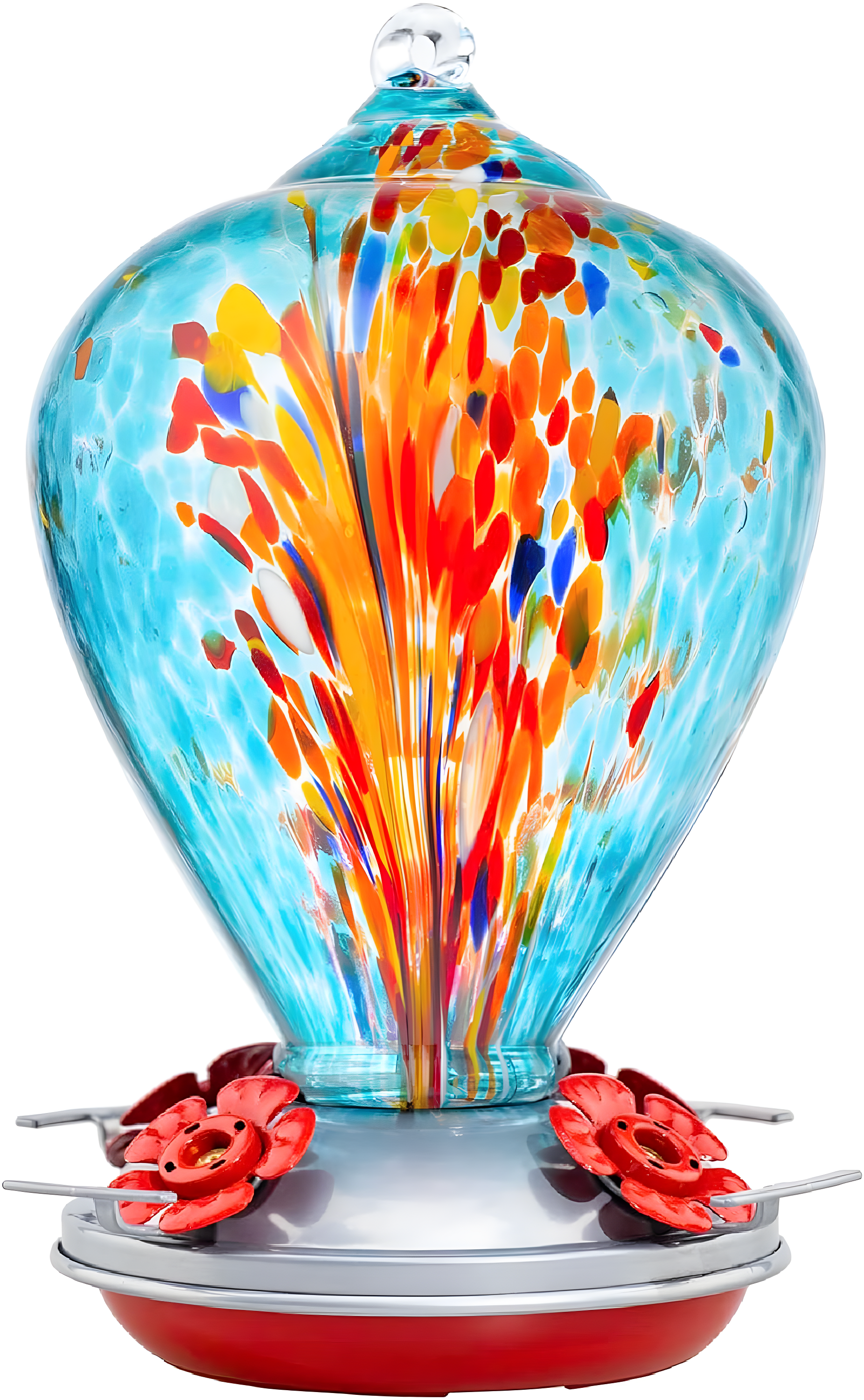 Muse Garden Hummingbird Feeders for Outdoors Hanging, Hummingbird Gifts for Women, Blown Glass Hummingbird Feeder, Garden Decor Backyard Decor, Unique Gardening Gifts for Older Women, 34OZ, Comet