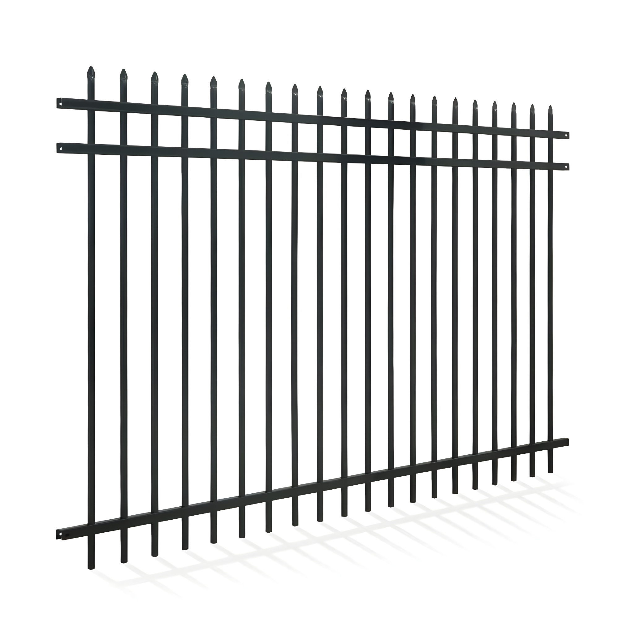 Fencer Wire Heavy Duty Pinnacle Fence Barrier Panel, 5FT Height X 8FT Width Anti-Rust Metal Fencing Panel, 2” Diameter Steel Outdoor Decorative Garden Fence Panel for Yard, Pool, Patio, Single Panel