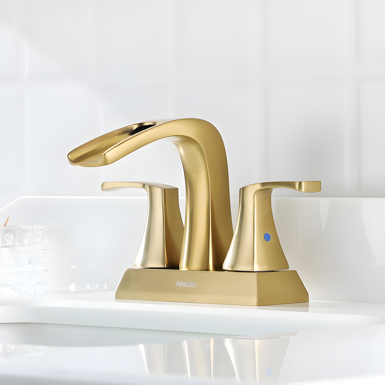 Doris Waterfall Centerset 2-handle Bathroom Faucet with Drain Assembly