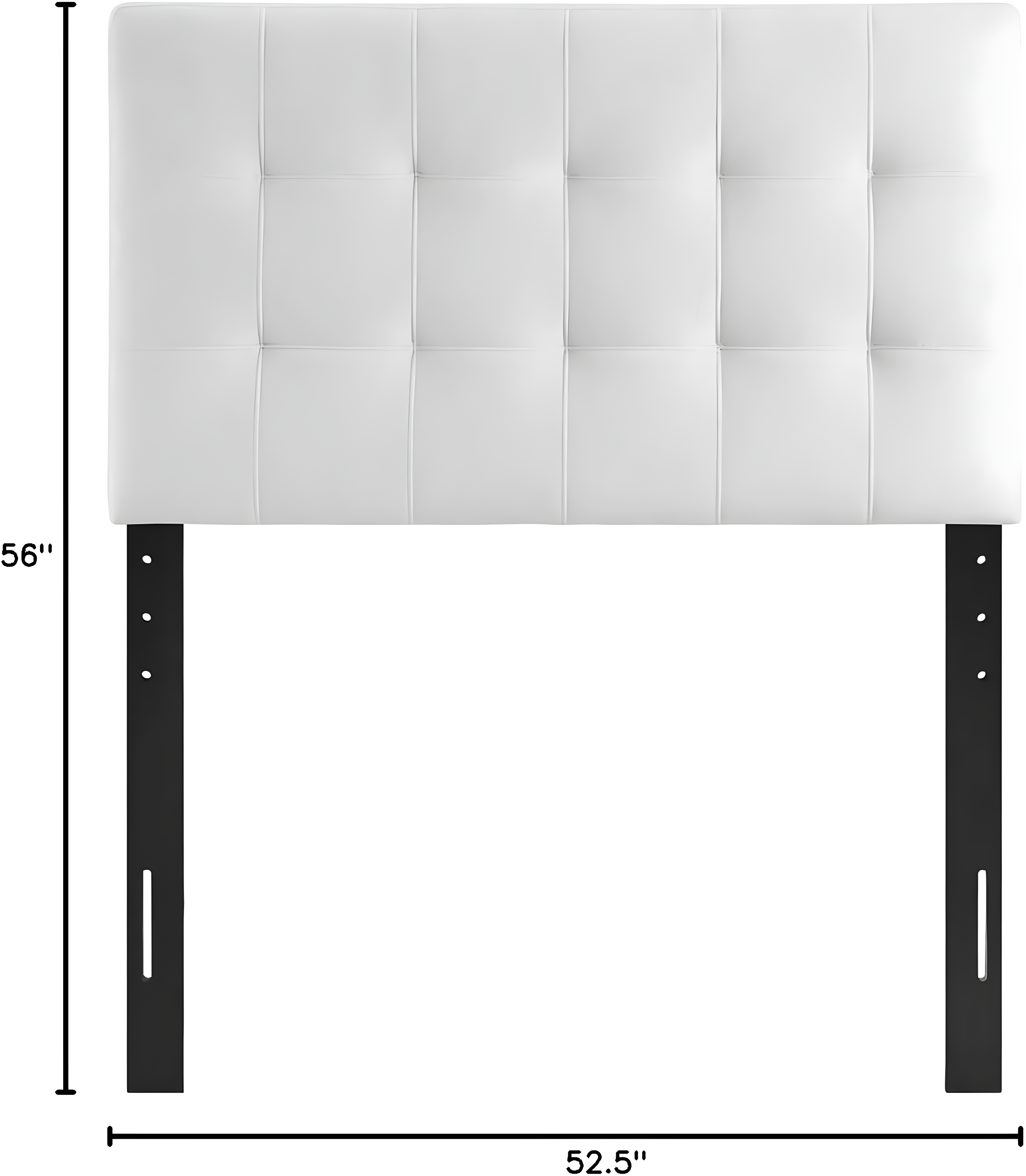 White Velvet Biscuit Tufted Twin Headboard with Wood Frame