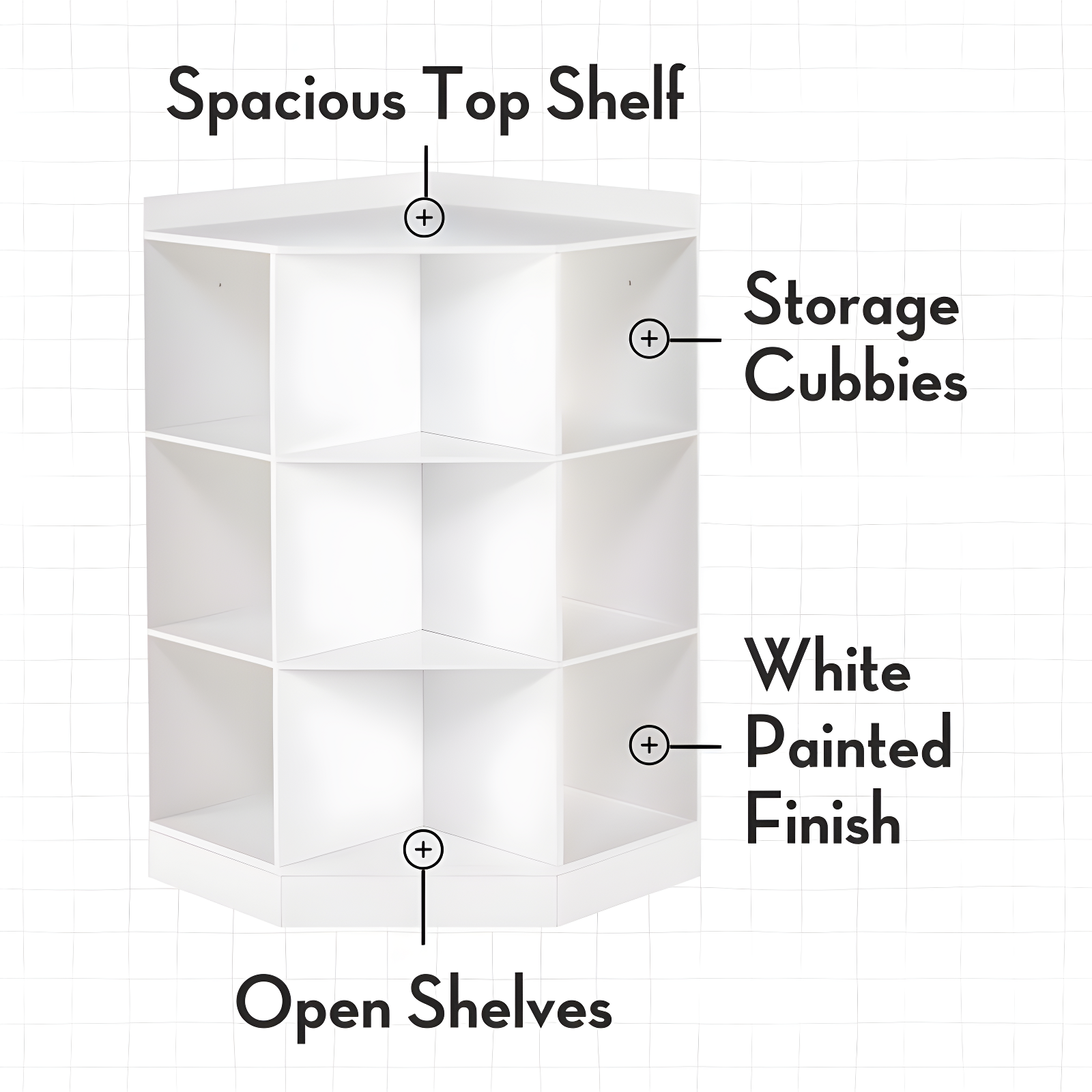 RiverRidge Home RiverRidge Kids Corner Playroom Cabinet with 6 Toy Storage Cubbies and 3 Angled Shelves