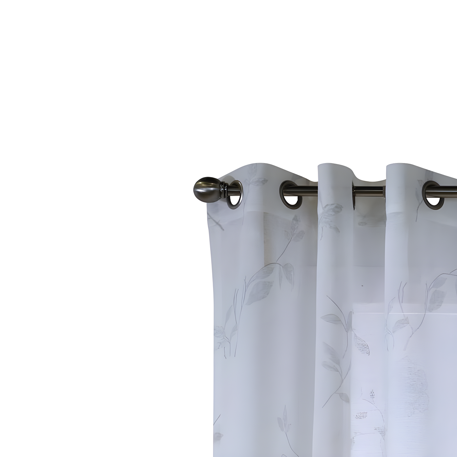 Commonwealth Habitat Triston Window Top Panel With 8 Silver Grommets 1" Side Hems & 3" Bottom Hem - (50"x63") in White Color