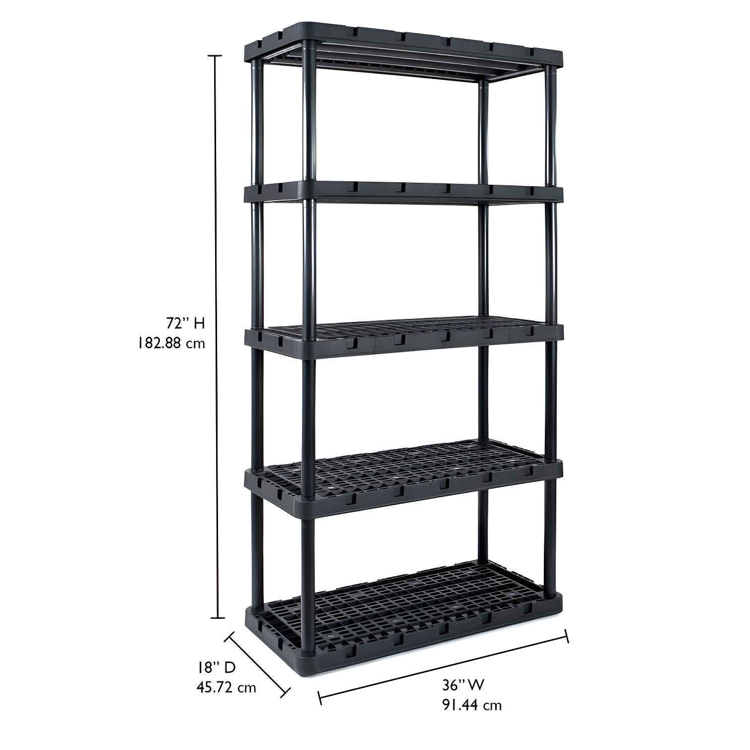 36'' W Plastic Shelving Unit