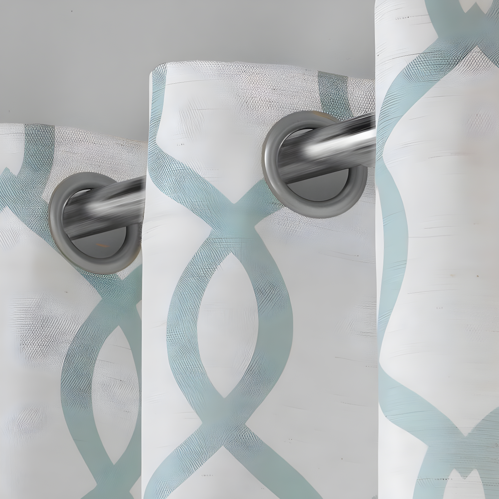 Set of 2 96"x54 Kochi Linen Blend Grommet Top Window Curtain Panel Sea Foam Green - Exclusive Home: Light Filtering Drapes