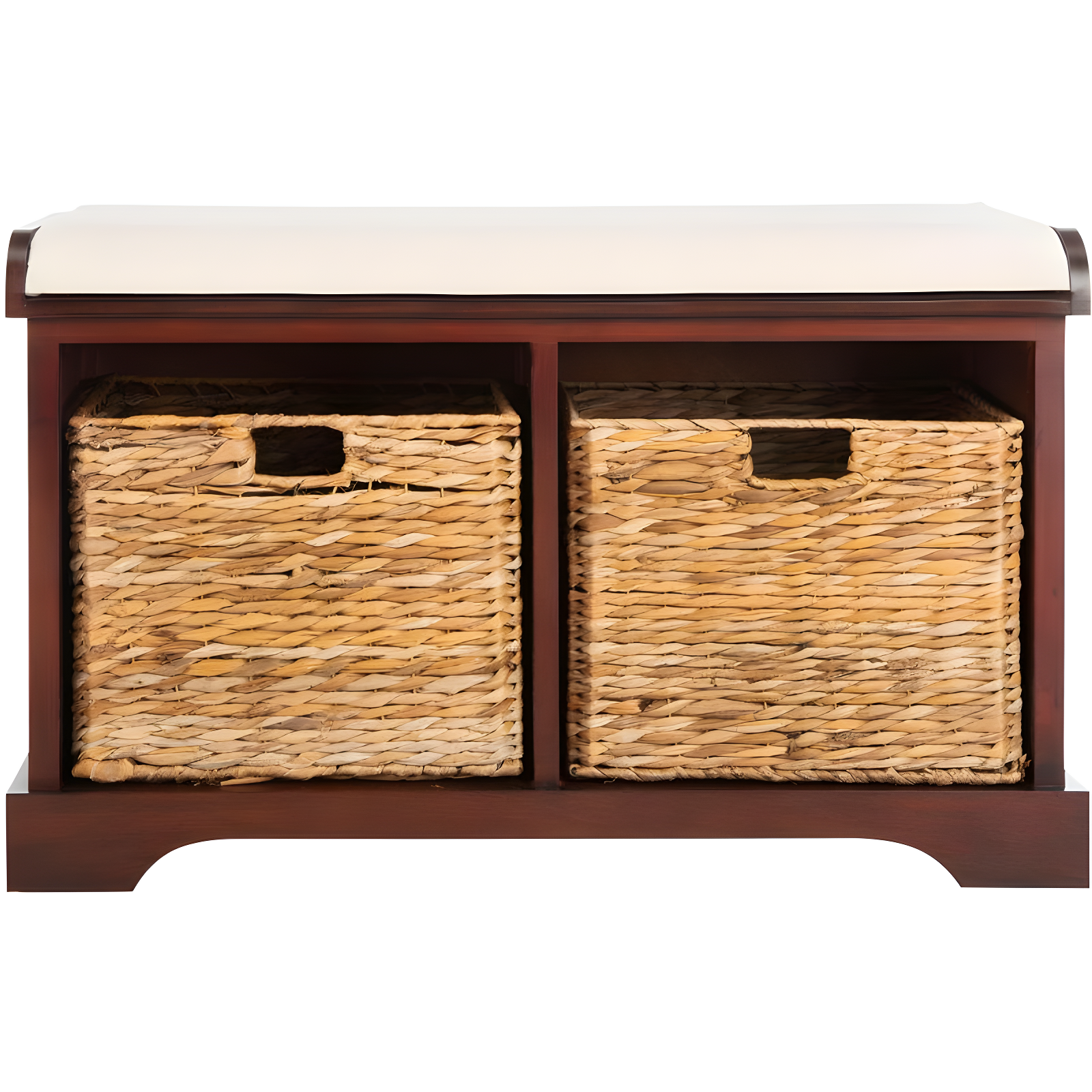Freddy Wicker Storage Bench - Cherry - Safavieh