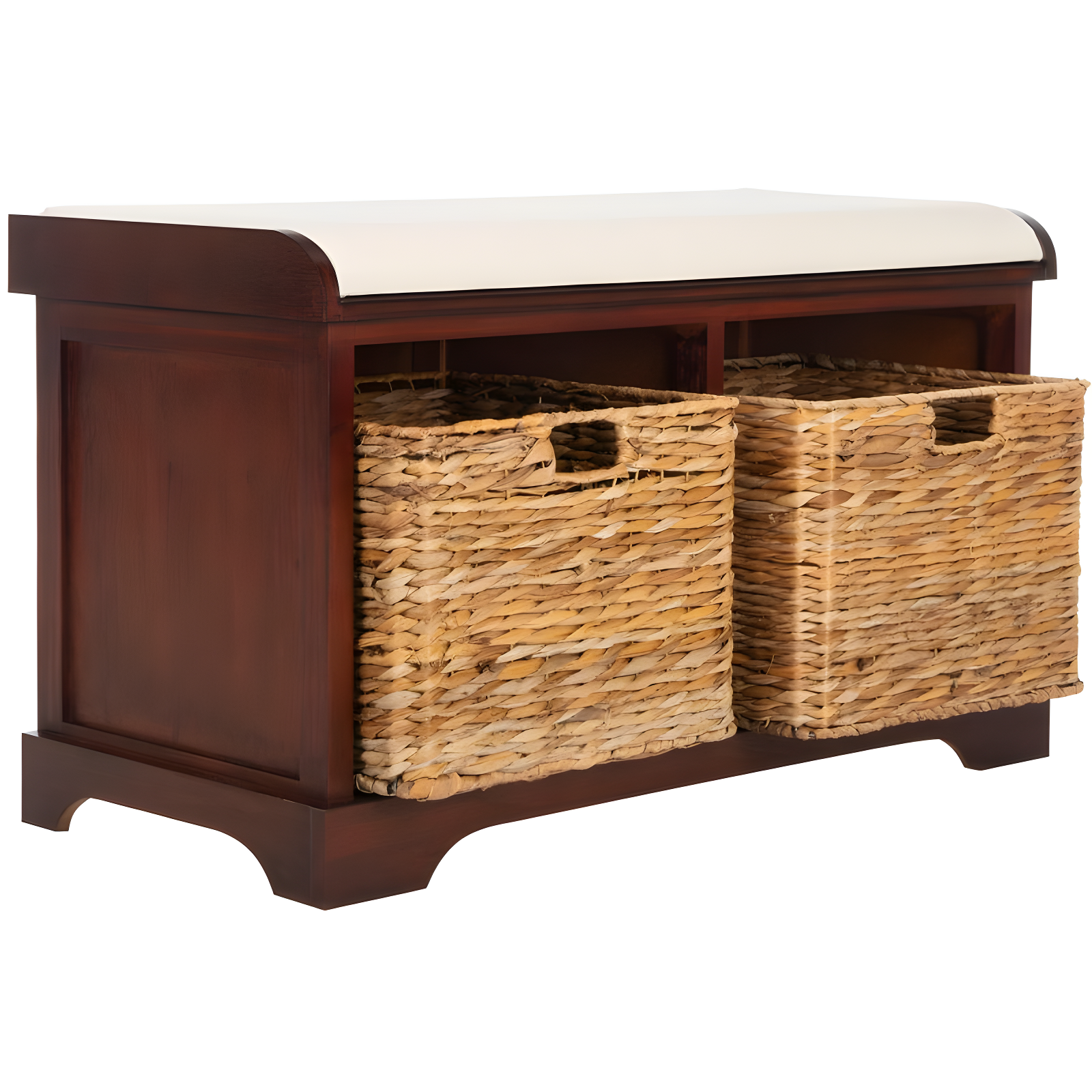 Freddy Wicker Storage Bench - Cherry - Safavieh