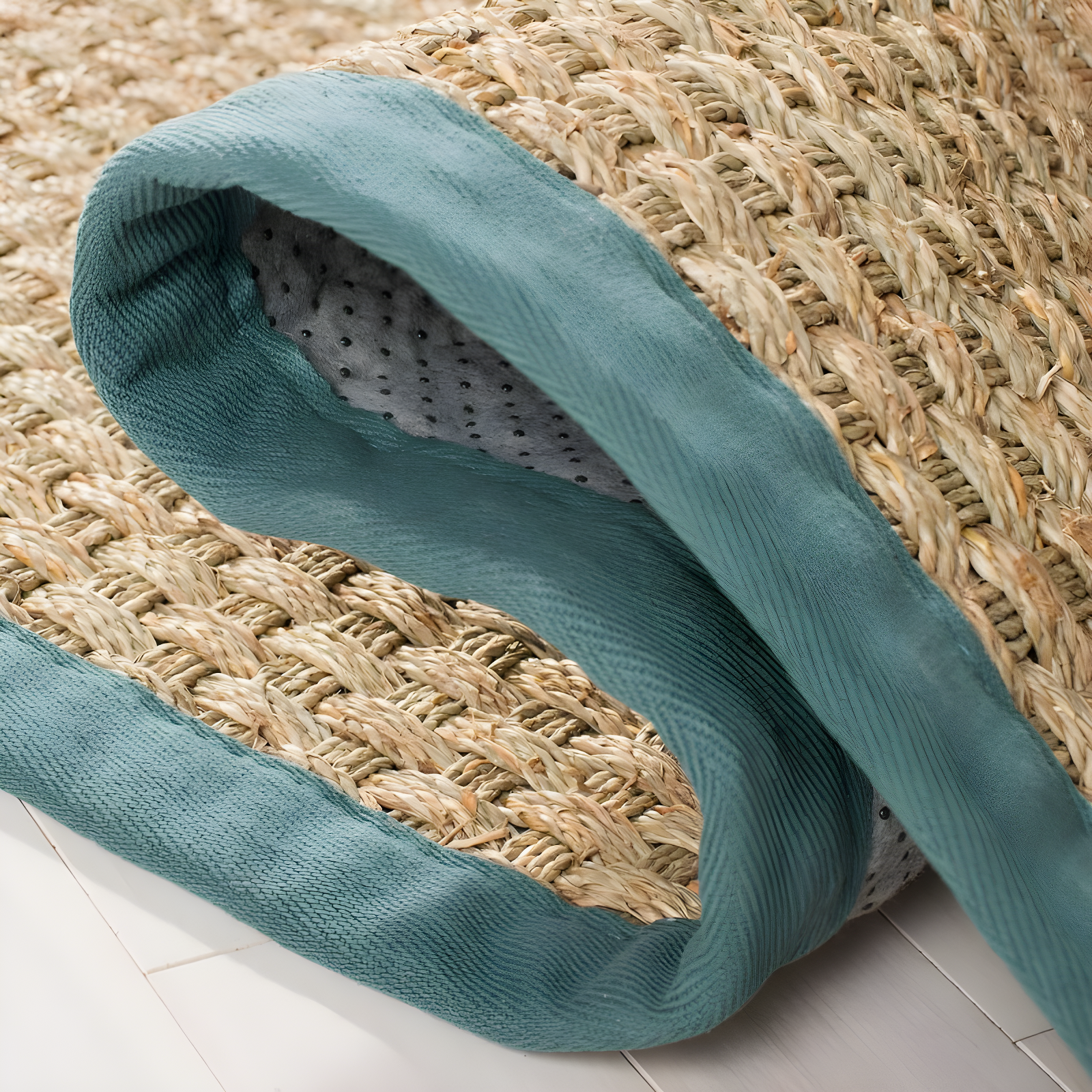 Natural Fiber NF114 Power Loomed Indoor Accent Rug - Natural/Light Blue - 2'x3' - Safavieh.