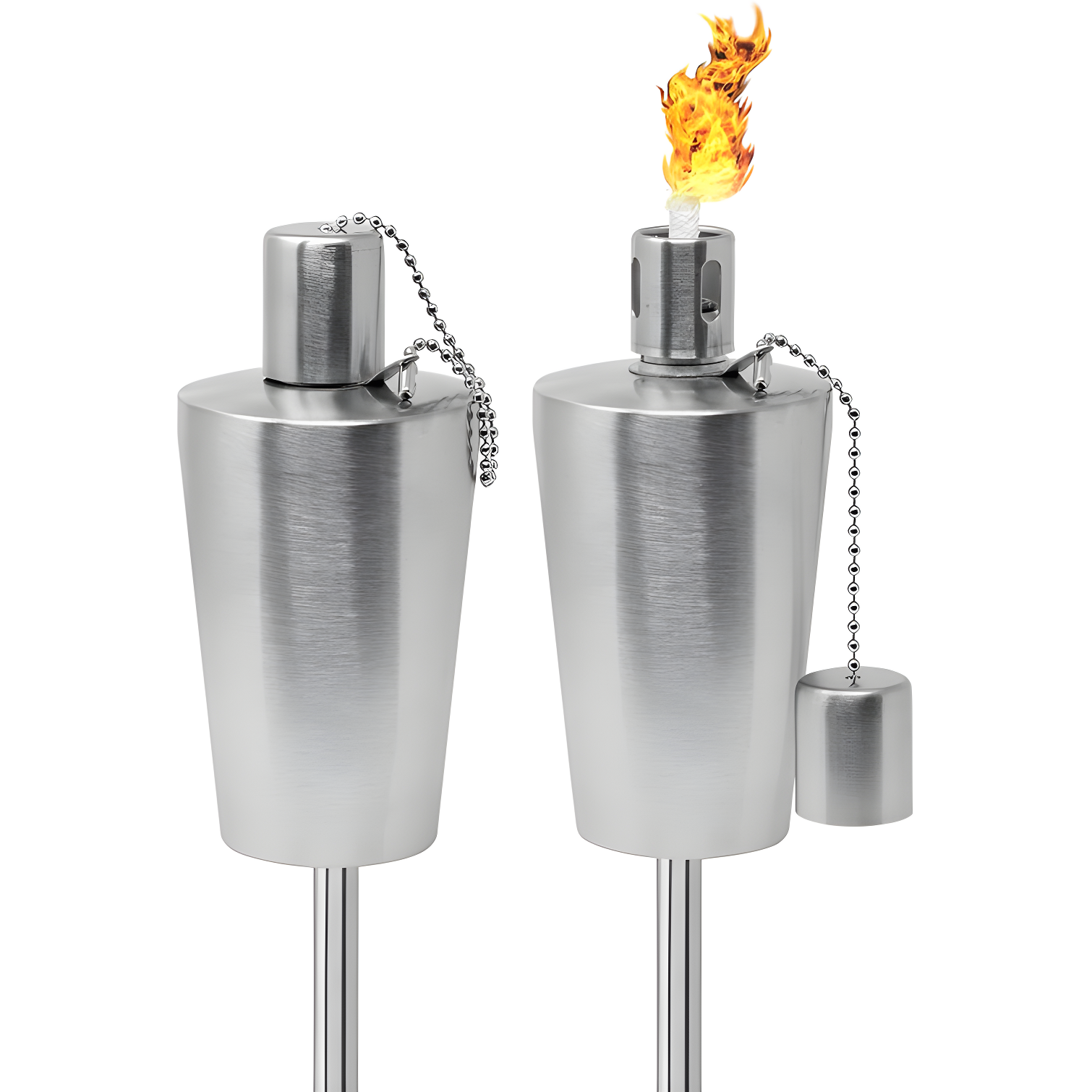 Matney Sorbus Garden Tiki Torches 60" Oil Lamp Fiberglass Wick (Set of 2)