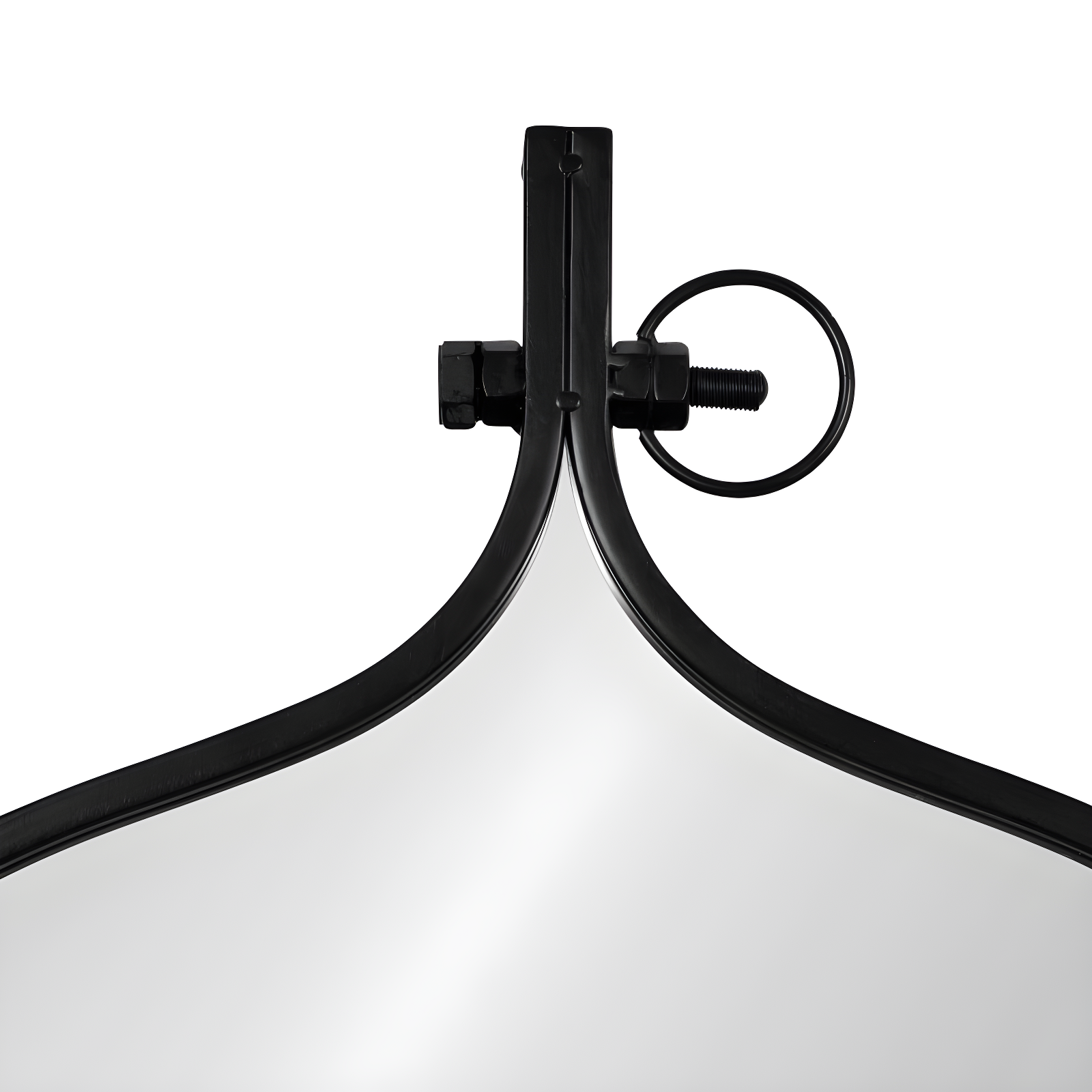 Kate & Laurel All Things Decor 30" x 37" Yitro Metal Framed Wall Mirror Black: Modern Round Vanity, No Assembly Required