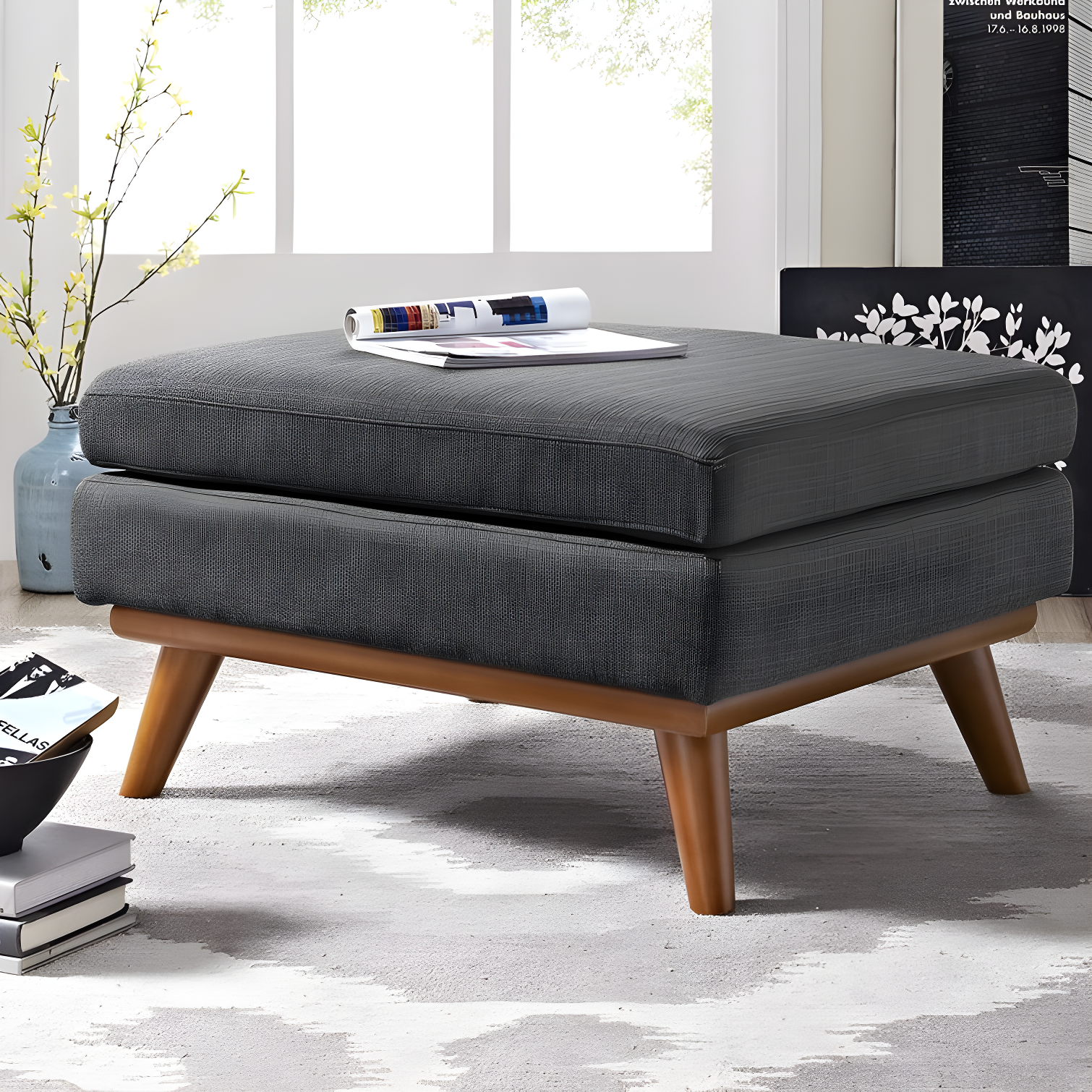 Modway Engage Upholstered Fabric Ottoman