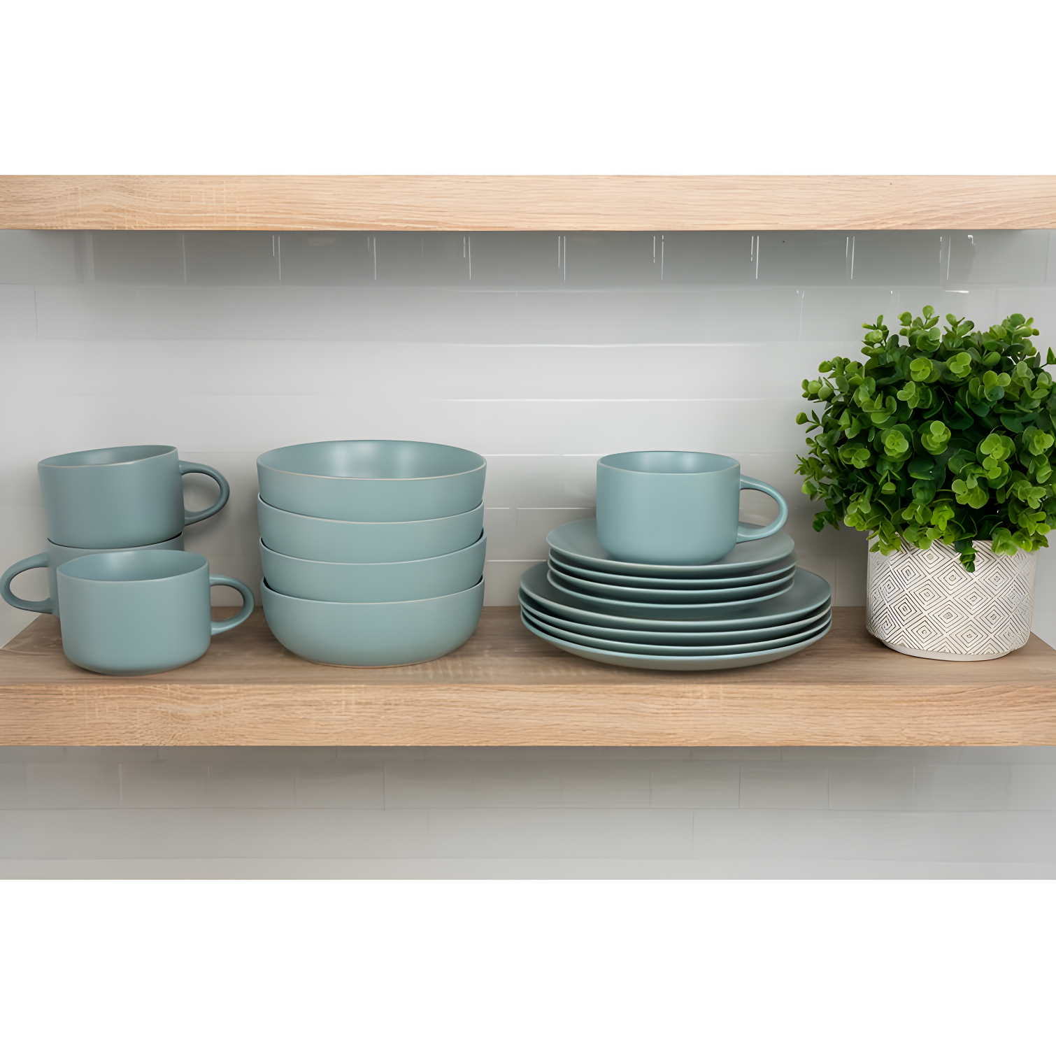 Wazee Matte 16 Piece Dinnerware Set, Service for 4