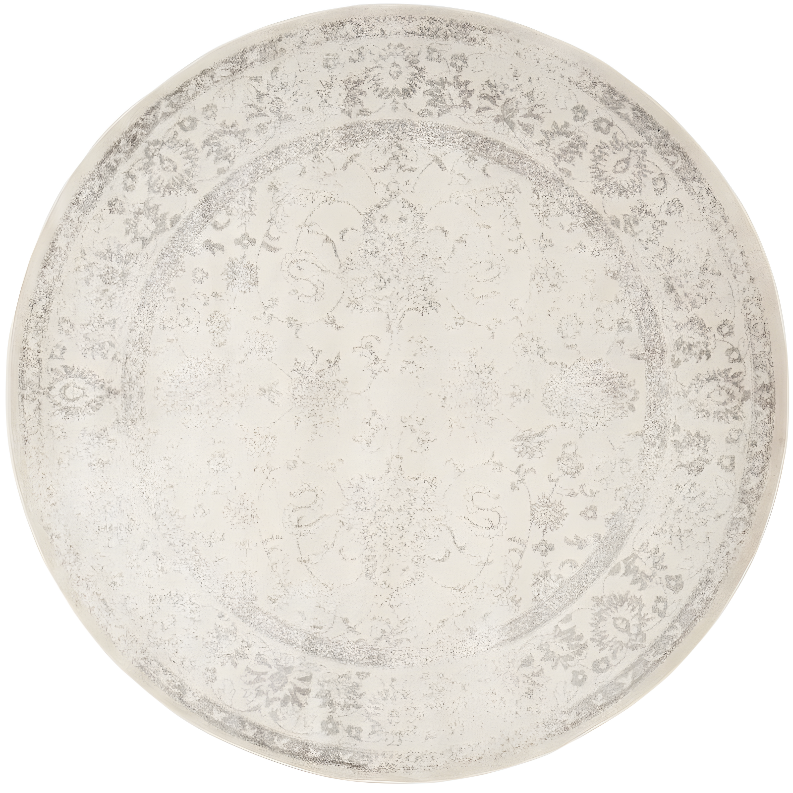 Adirondack ADR109 Machine Made Indoor Area Rug - Ivory/Silver - 8' Round - Safavieh