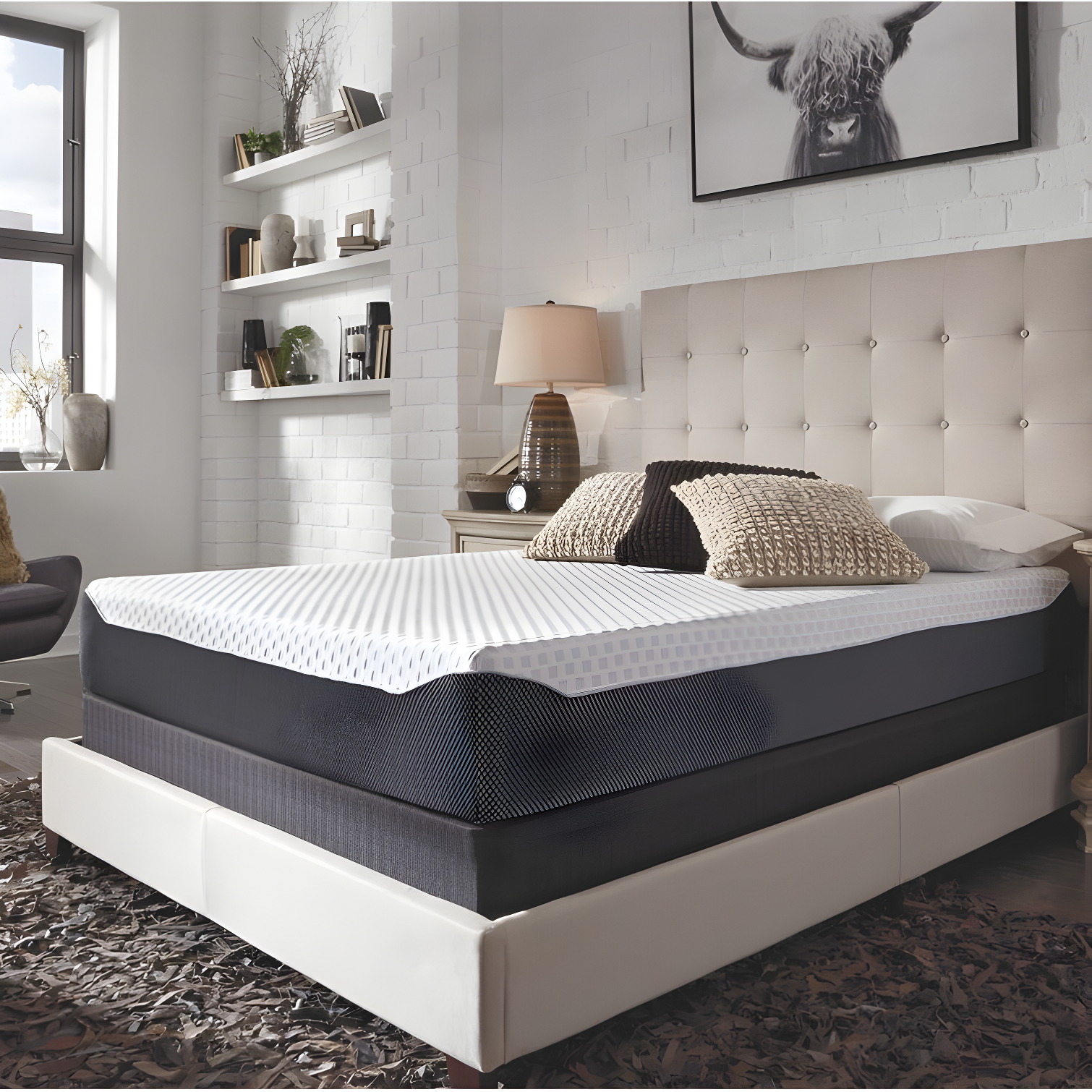Signature Design by Ashley Chime Elite Charcoal Infused Memory Foam Mattress