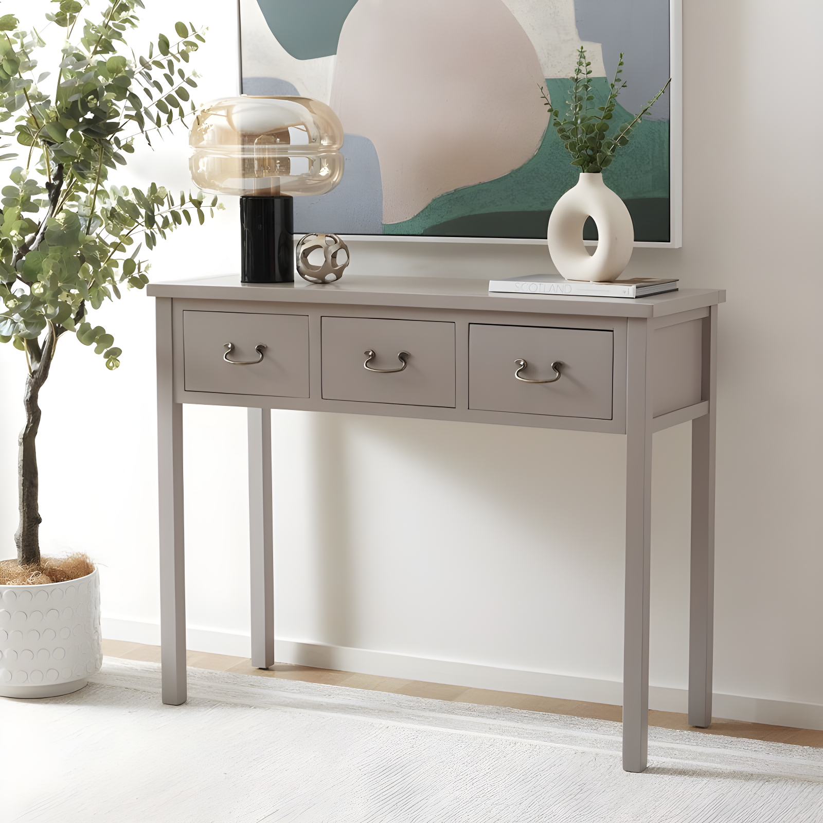 Cindy Console - AMH6568D - Gray - Safavieh Couture