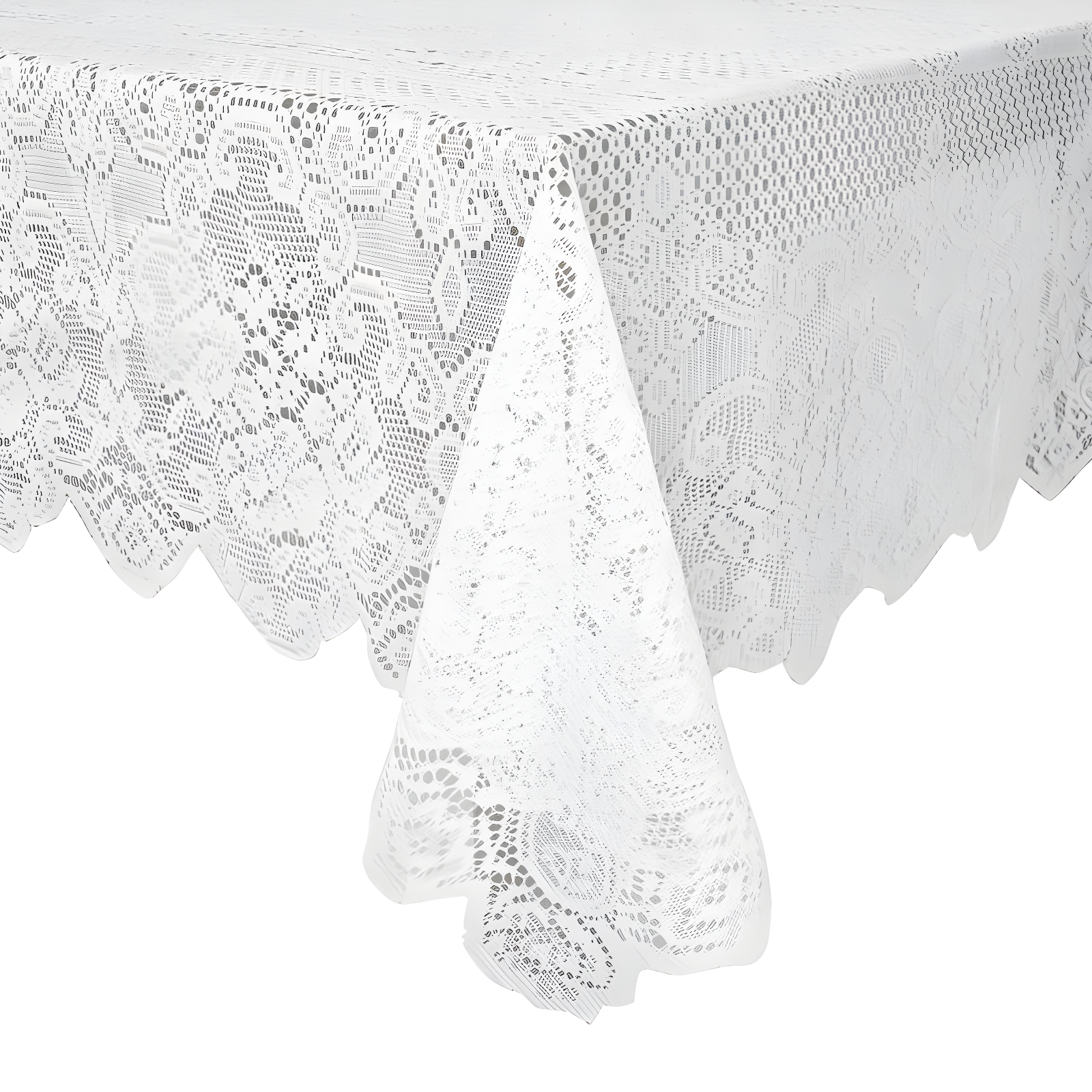 Juvale White Lace Tablecloth for Rectangular Tables, Vintage Style Wedding Table Cloths for Formal Dining, 60 x 97 In