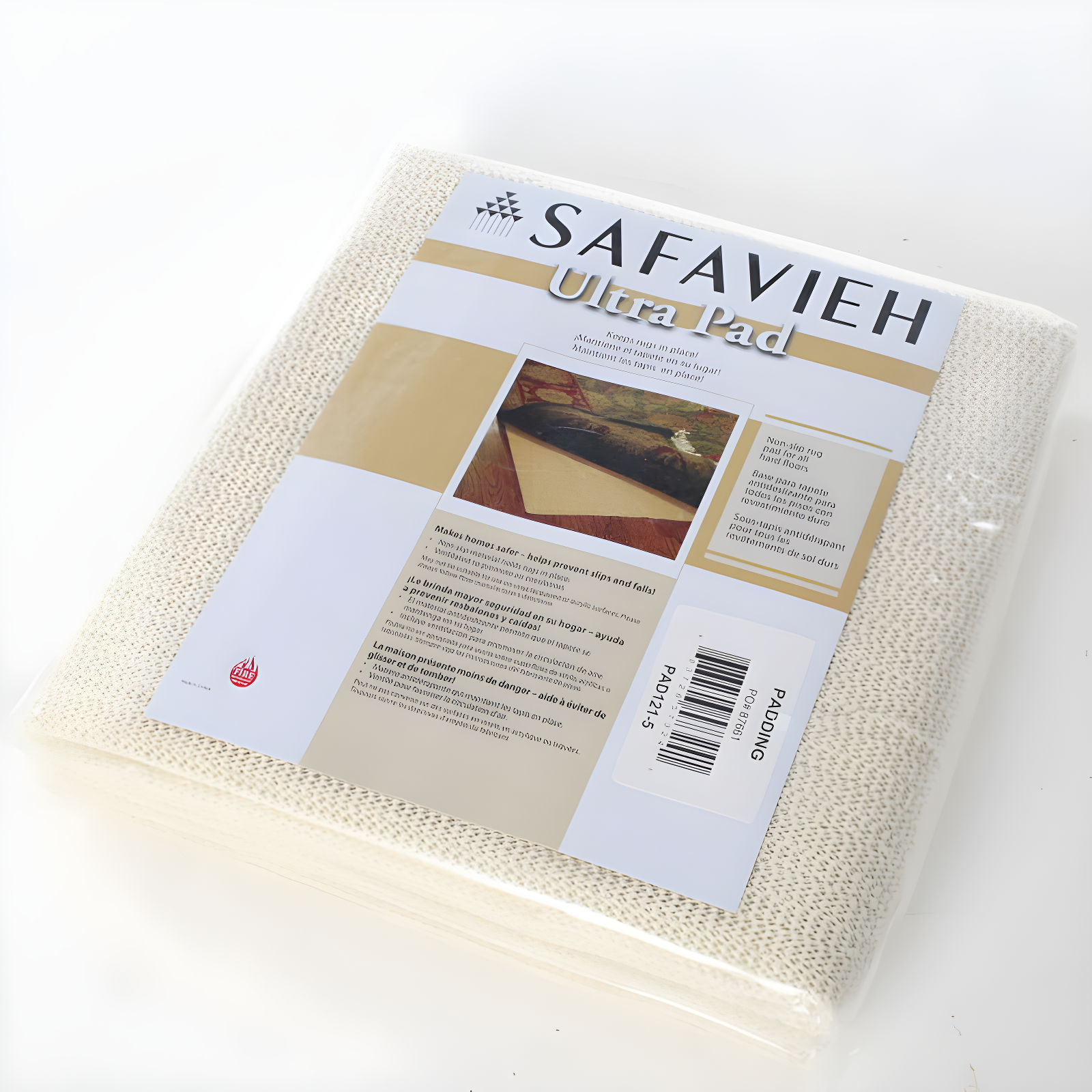 Ultra Pad PAD121 Power Loomed Indoor Rug Pad - White - 6' x 6' - Safavieh