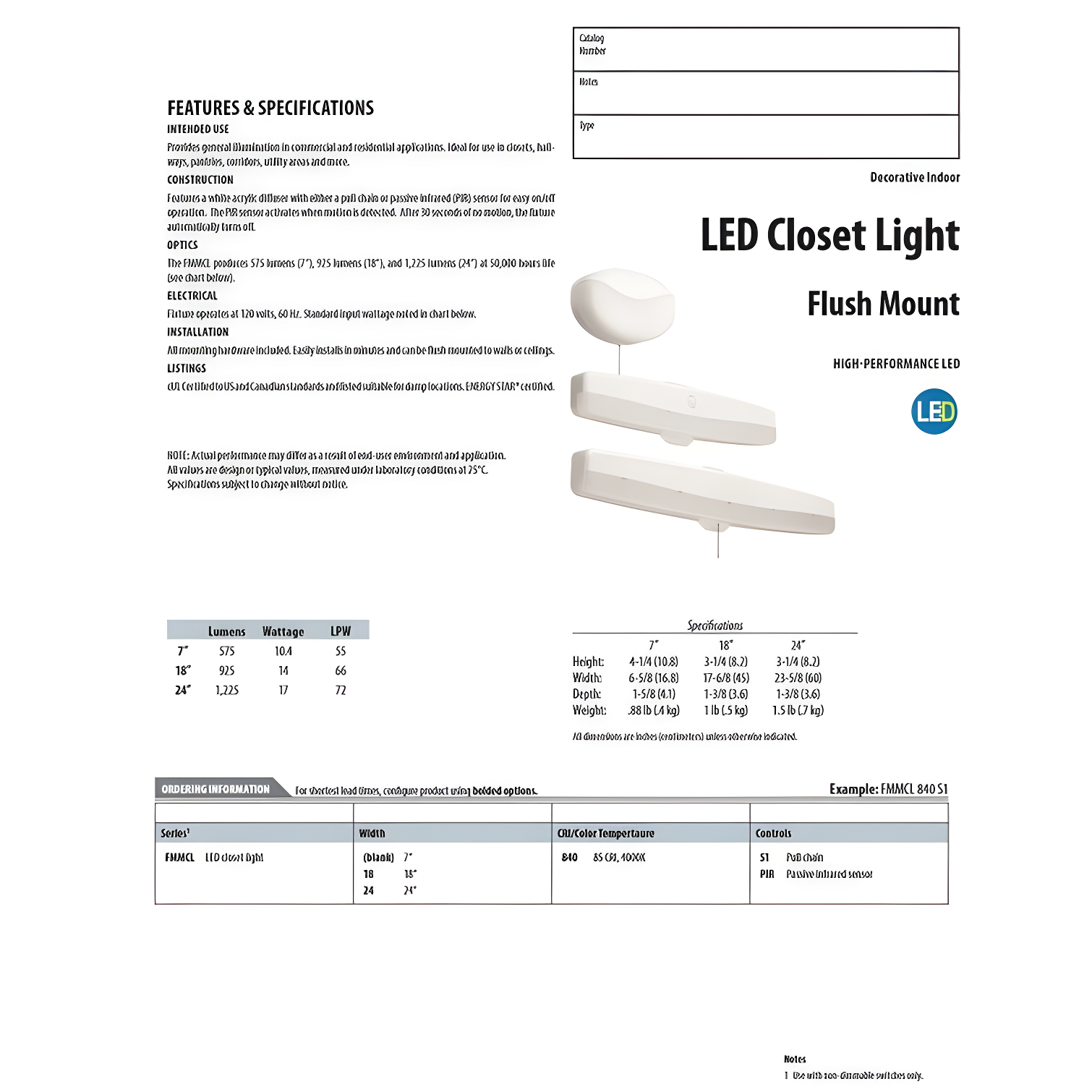 Acrylic LED Flush Mount