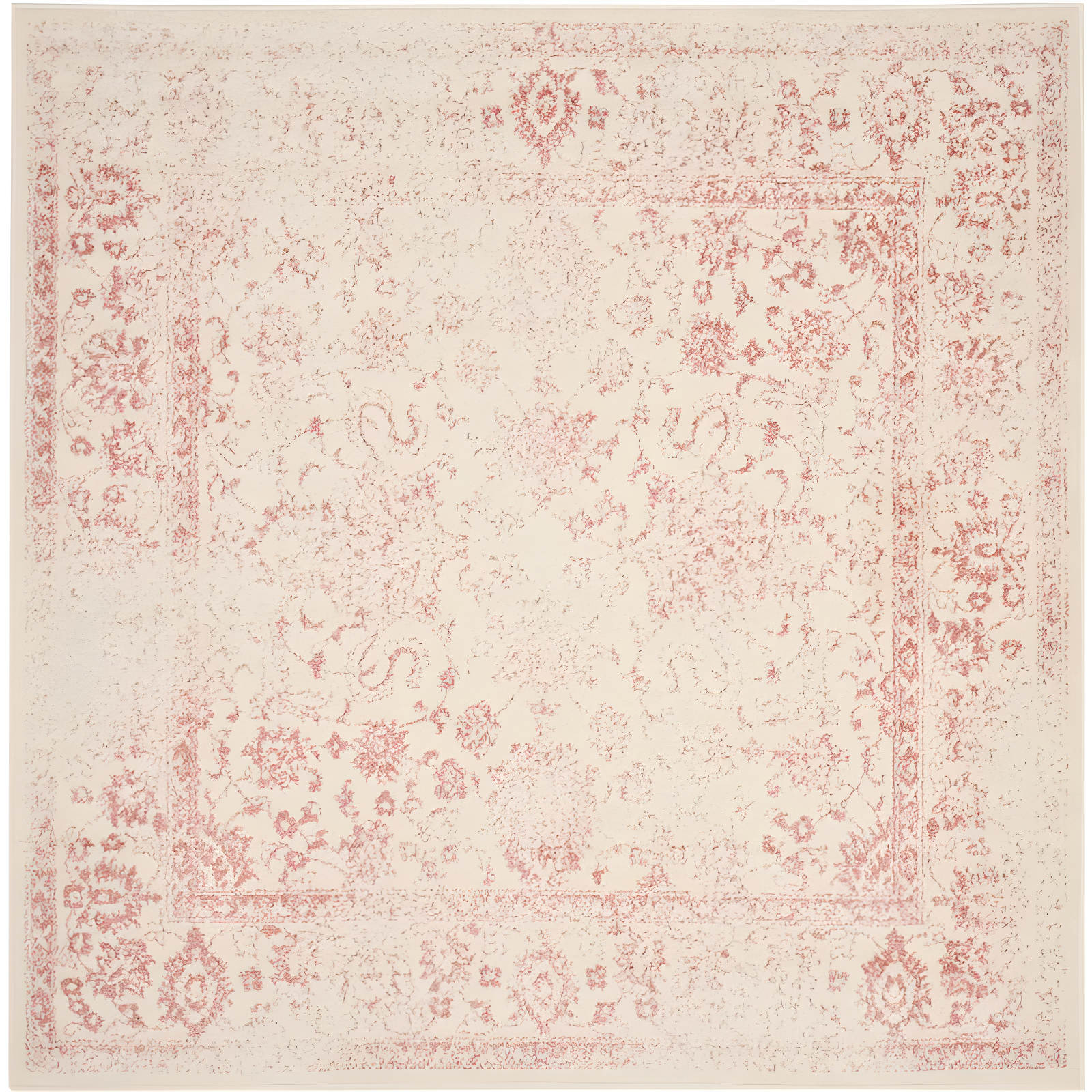 Adirondack ADR109 Machine Made Indoor Area Rug - Ivory/Rose - 5'x5' - Safavieh