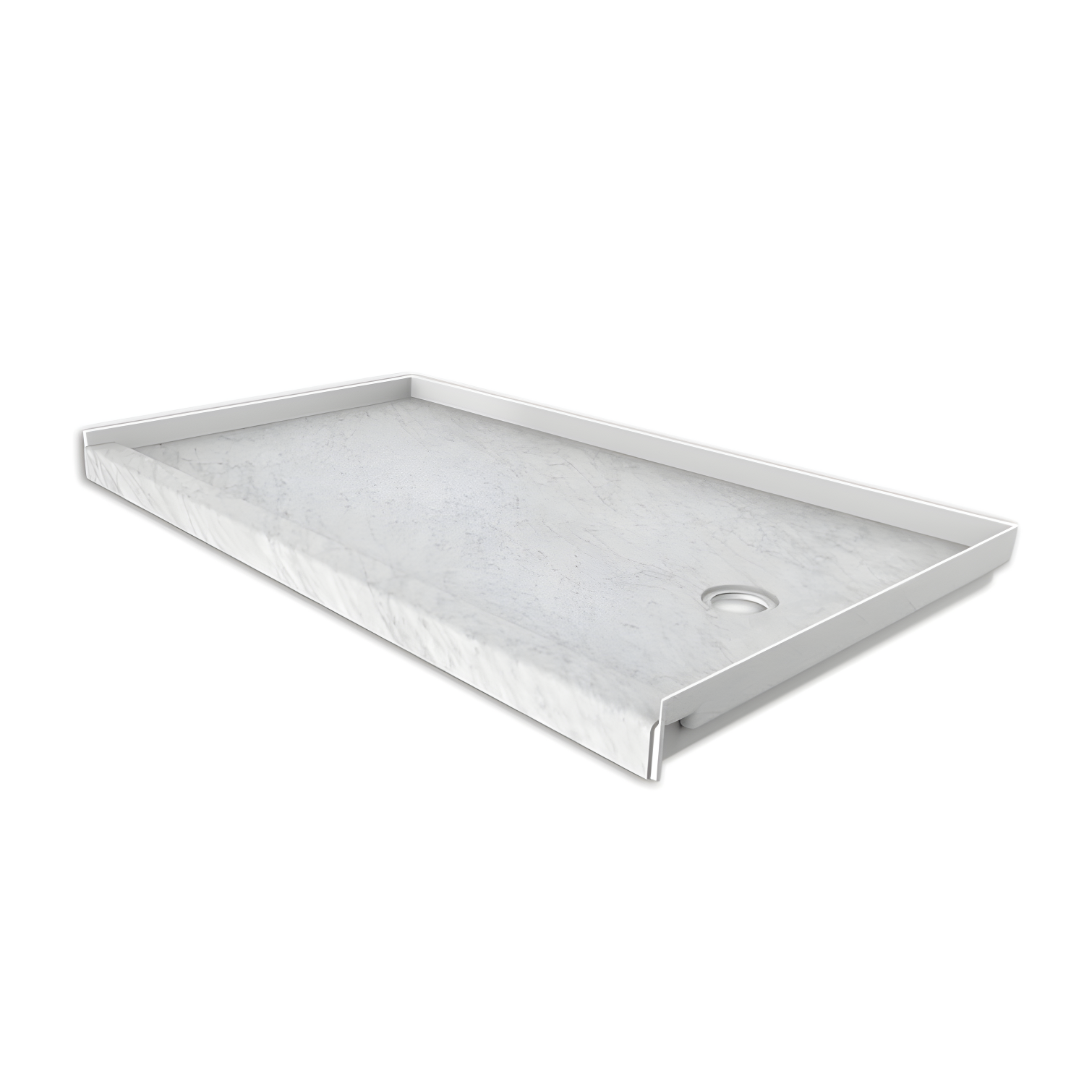 FlexStone 60"L x 32"W Single Threshold Alcove Shower Base with Right-Hand Drain