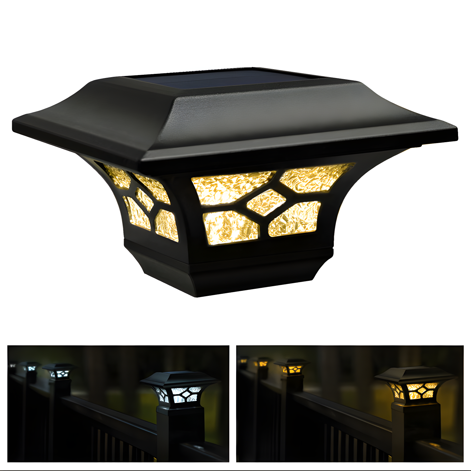 Classy Caps Low Voltage Integrated LED Aluuminum Fence Post Cap Light 2.5 In. X 2.5 In. with Base Adapter Included