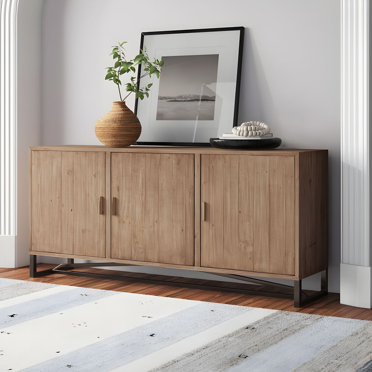 Lopez 68" Wide Pine Wood Sideboard