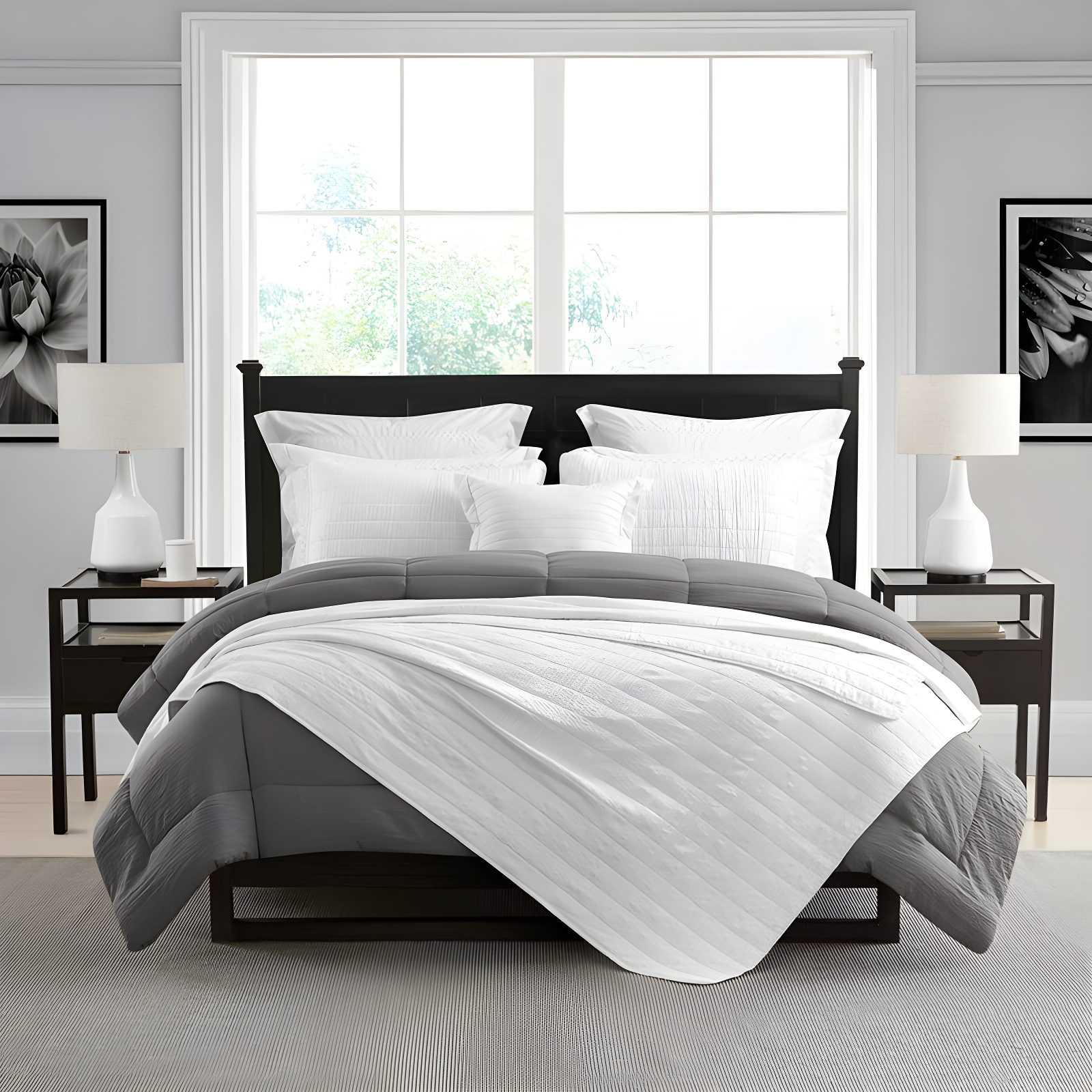 Swift Home Ultra Soft Crinkle Washed Microfiber 3-Piece Quilt Set