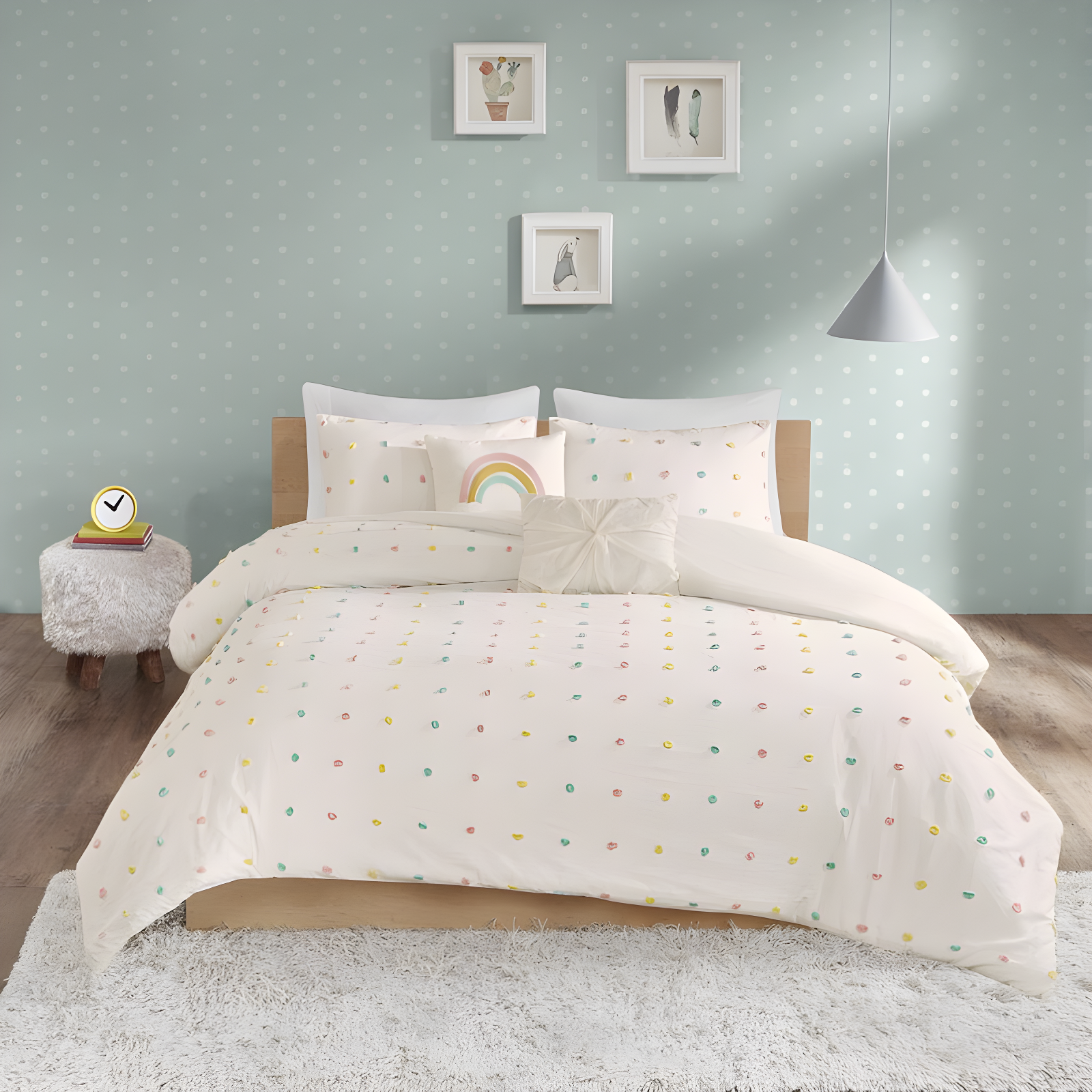 Callie Cotton Jacquard Pom Pom Comforter Set
