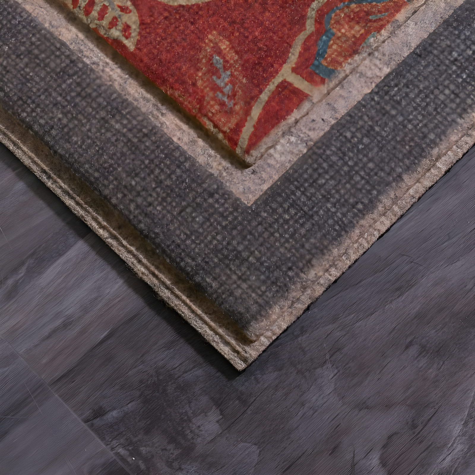 Mohawk 2'x3' 'Home' Ornamental Entry Mat Cozy Jacobean Red/Gray: Indoor Traditional Floral Door Mat, Recycled Rubber