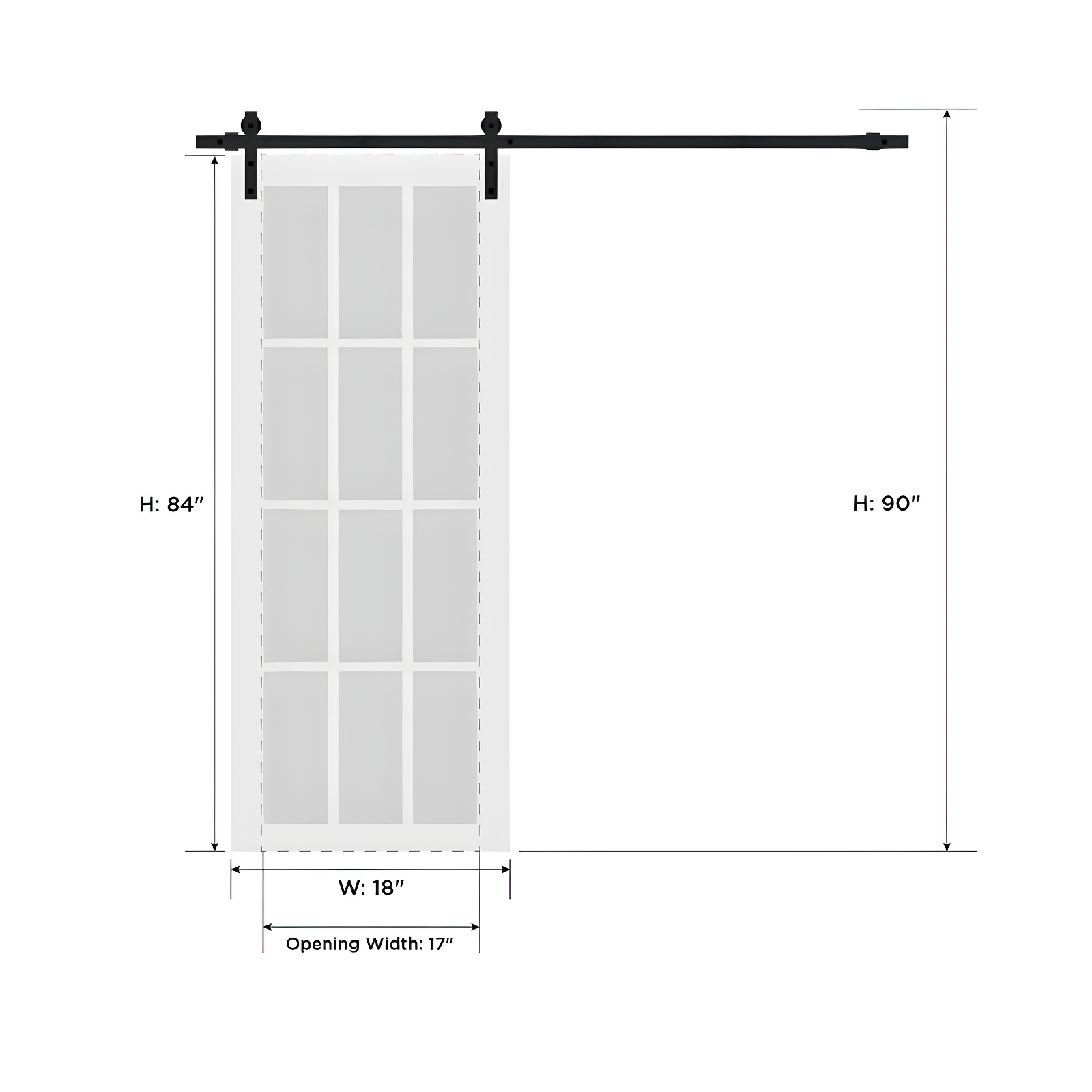 Sete Frosted Glass Standard White Door Slab