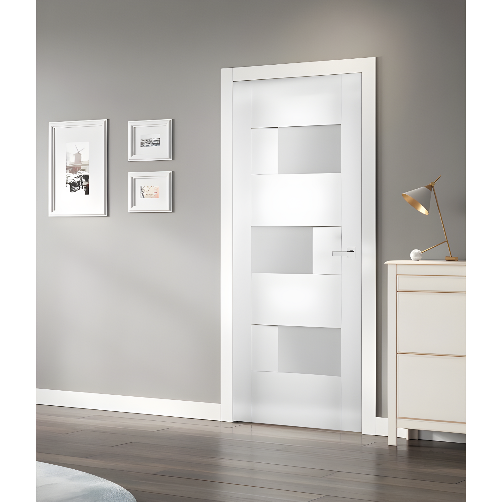 Sete Frosted Glass Standard White Door Slab