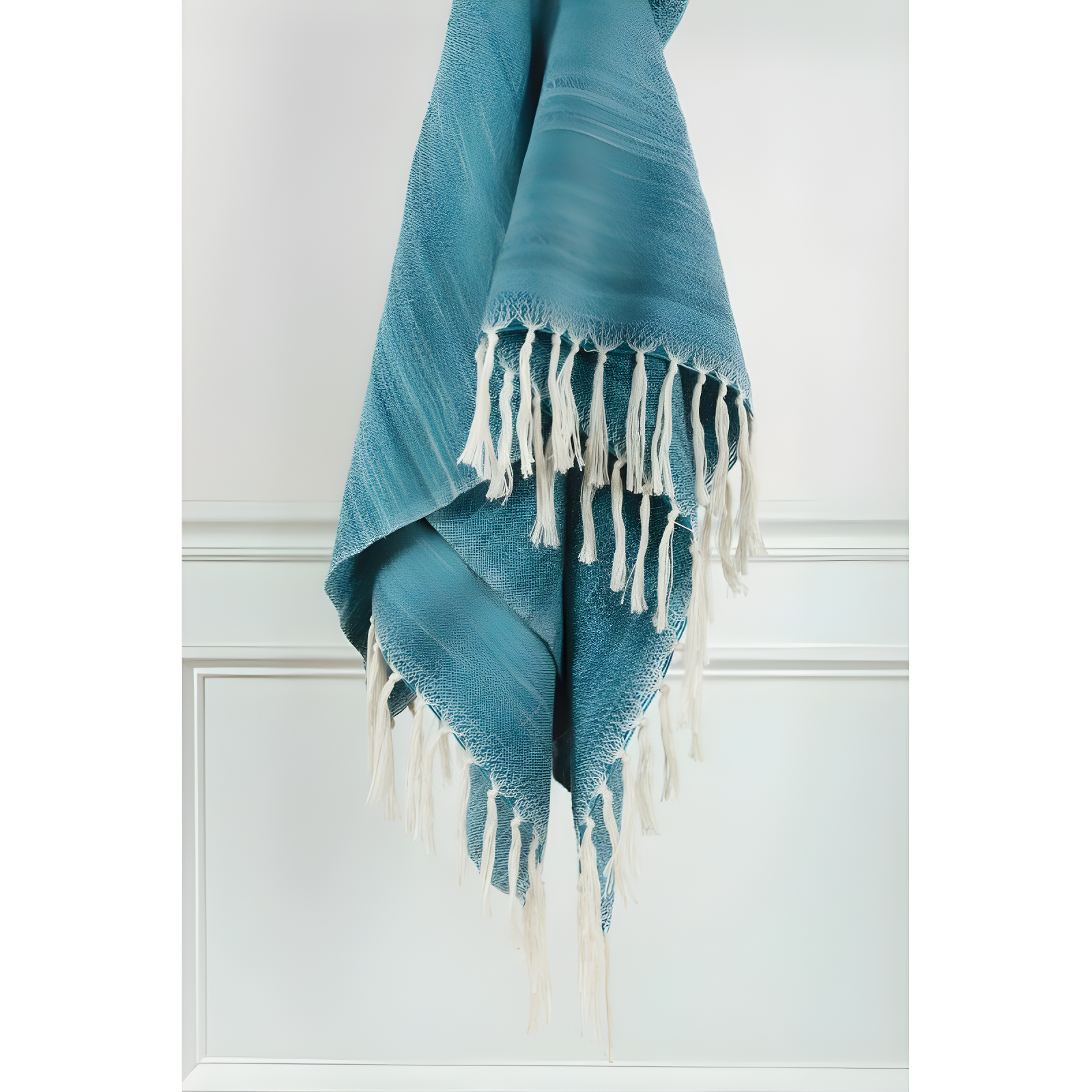 50"x60" Striped Throw Blanket Turquoise Blue - Rizzy Home: Durable, Machine Washable, Indoor/Outdoor