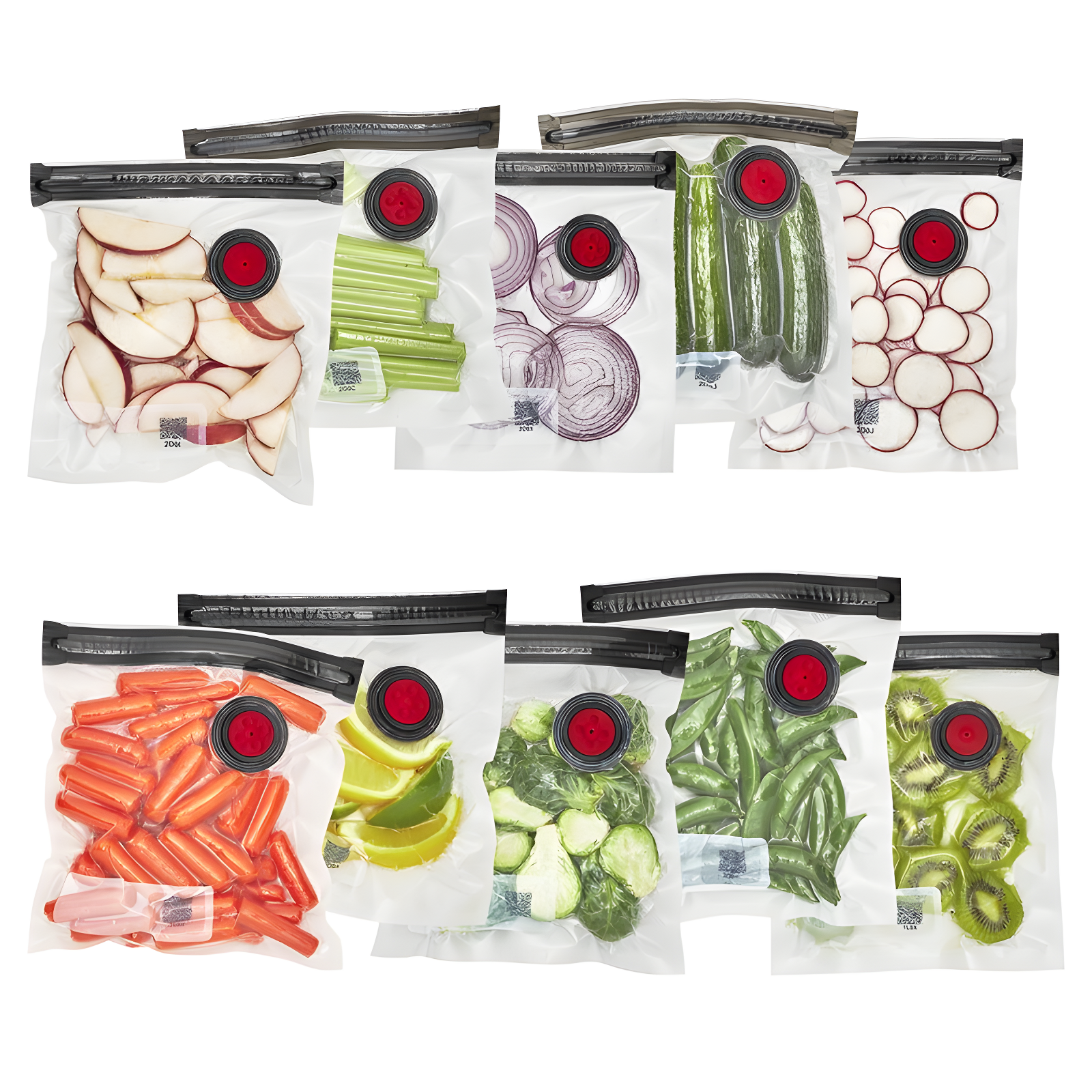 ZWILLING J.A. Henckels ZWILLING Fresh & Save Small Vacuum Sealer Bags 1/2 Gallon, Reusable Snack Bags, Meal Prep (Set of 10)