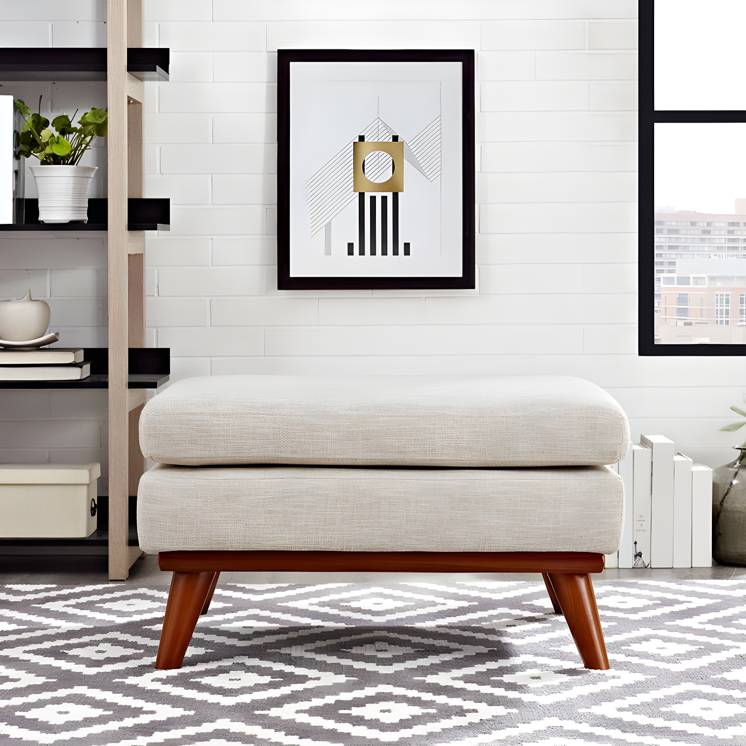 Modway Engage Upholstered Fabric Ottoman