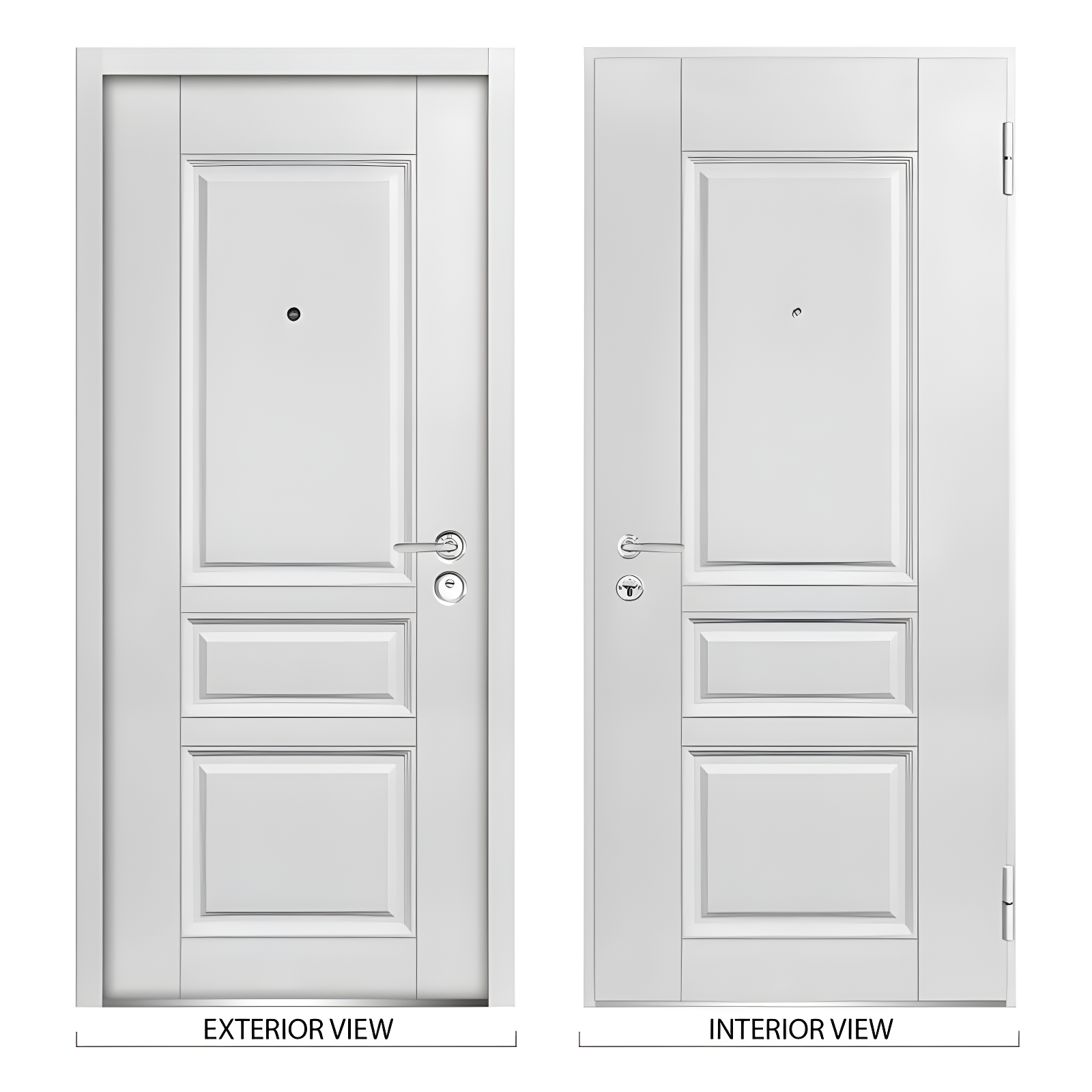 Ballucio Ready to Install White Prehung Front Entry Doors