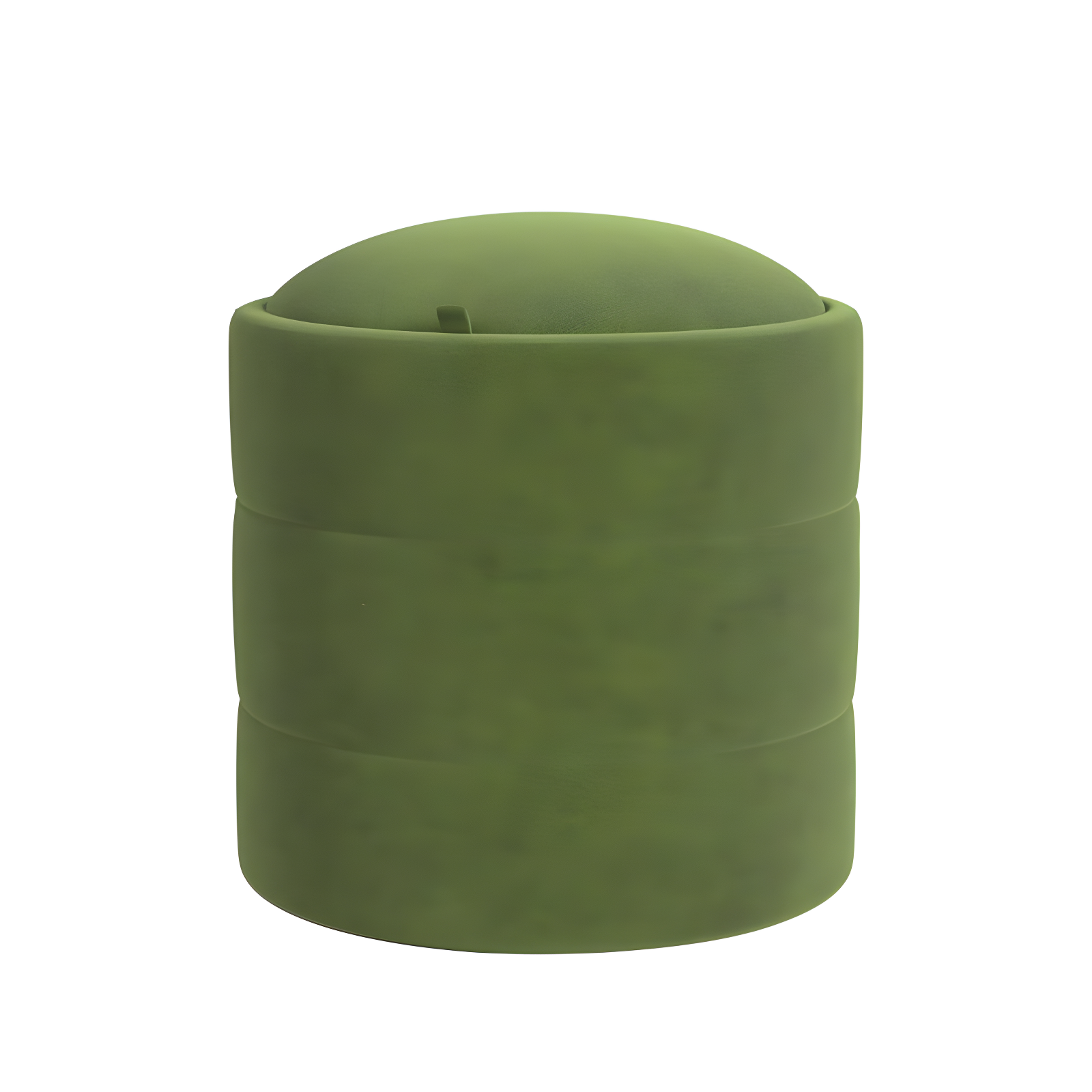HomePop Storage Round Ottoman Caramel: Upholstered Vanity Stool, Footrest with MDF Frame