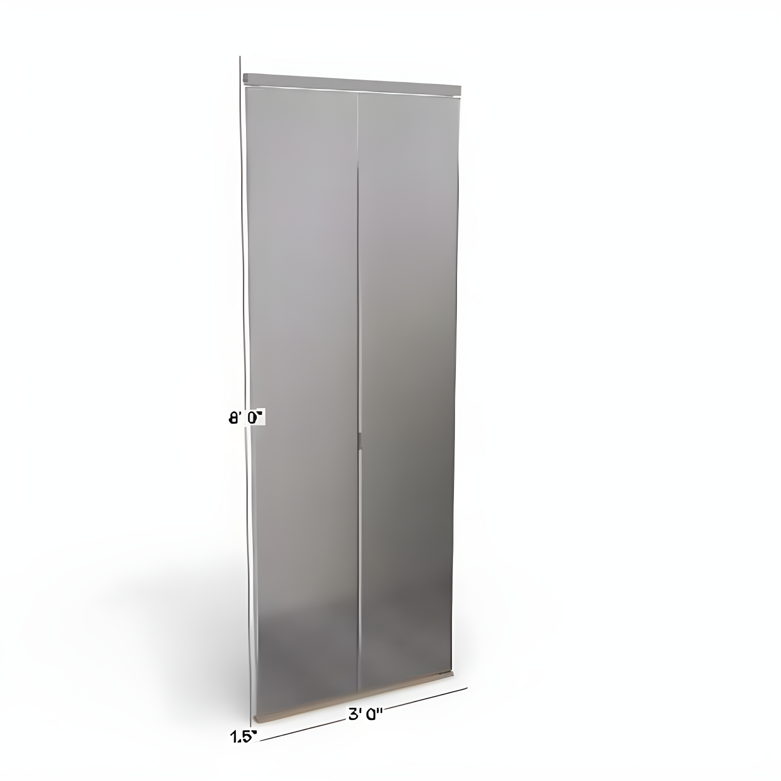 96'' Solid + Manufactured Wood Mirrored Bi-Fold Door