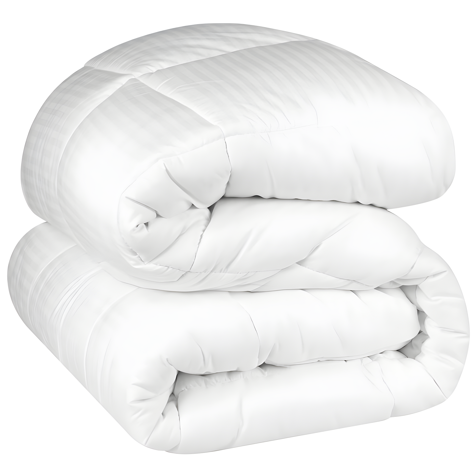 Striped Reversible Box-Quilt Brushed Microfiber Medium Weight Down Alternative Comforter