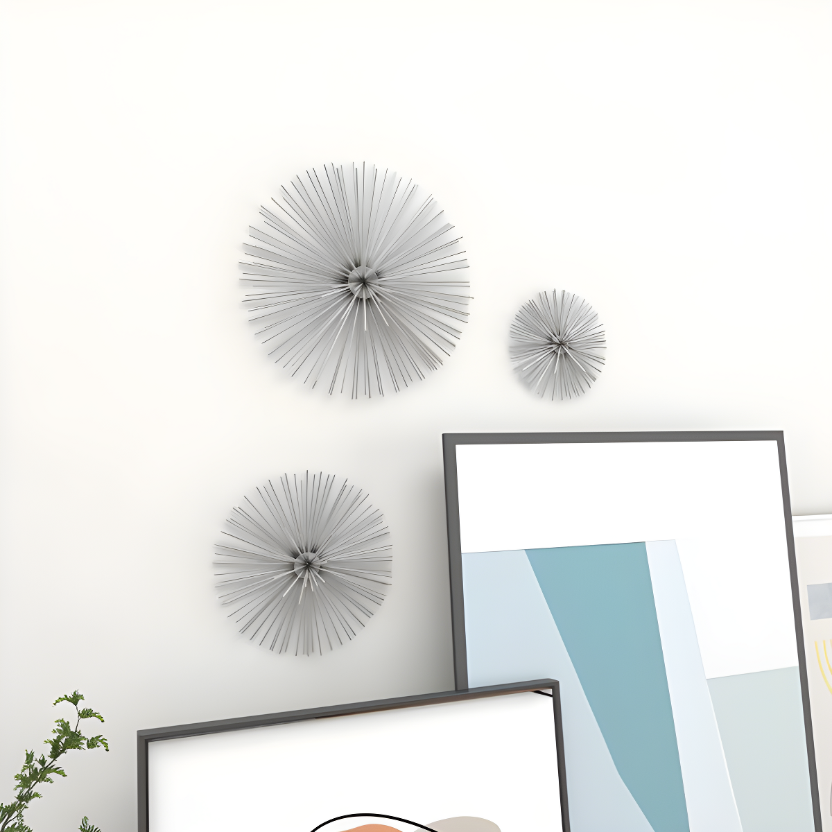 Metal 3D Short Spike Starburst Home Wall Decor