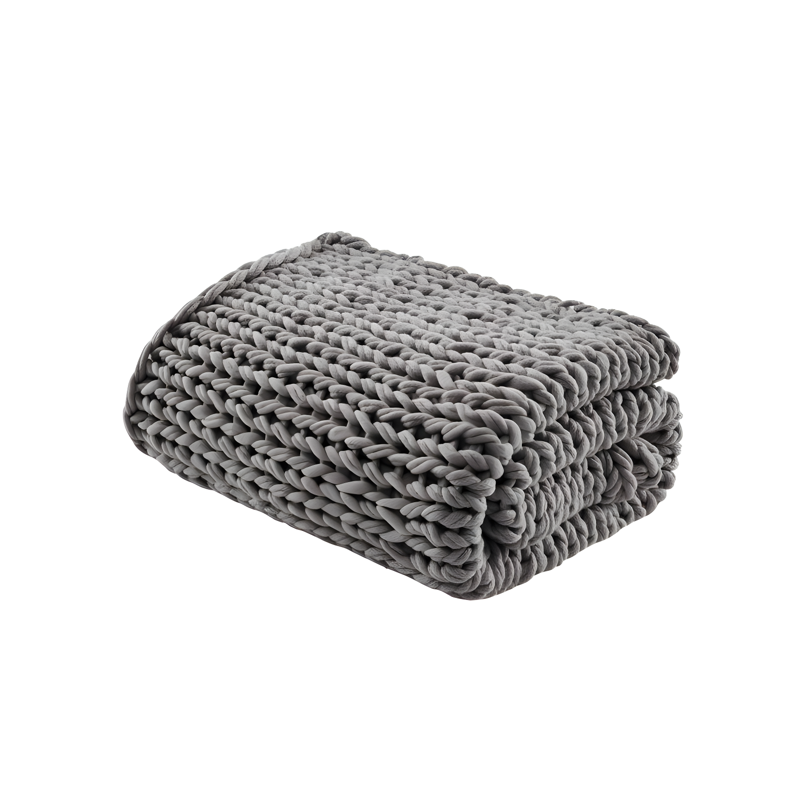 50"x60" Chunky Double Knit Handmade Throw Blanket Charcoal - Madison Park: Acrylic, Modern Style, All Ages