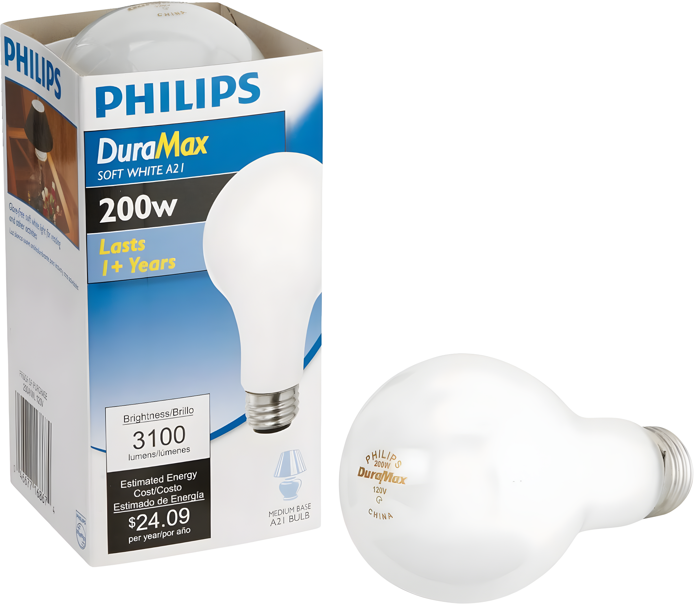200-Watt Soft White A21 Incandescent Bulb
