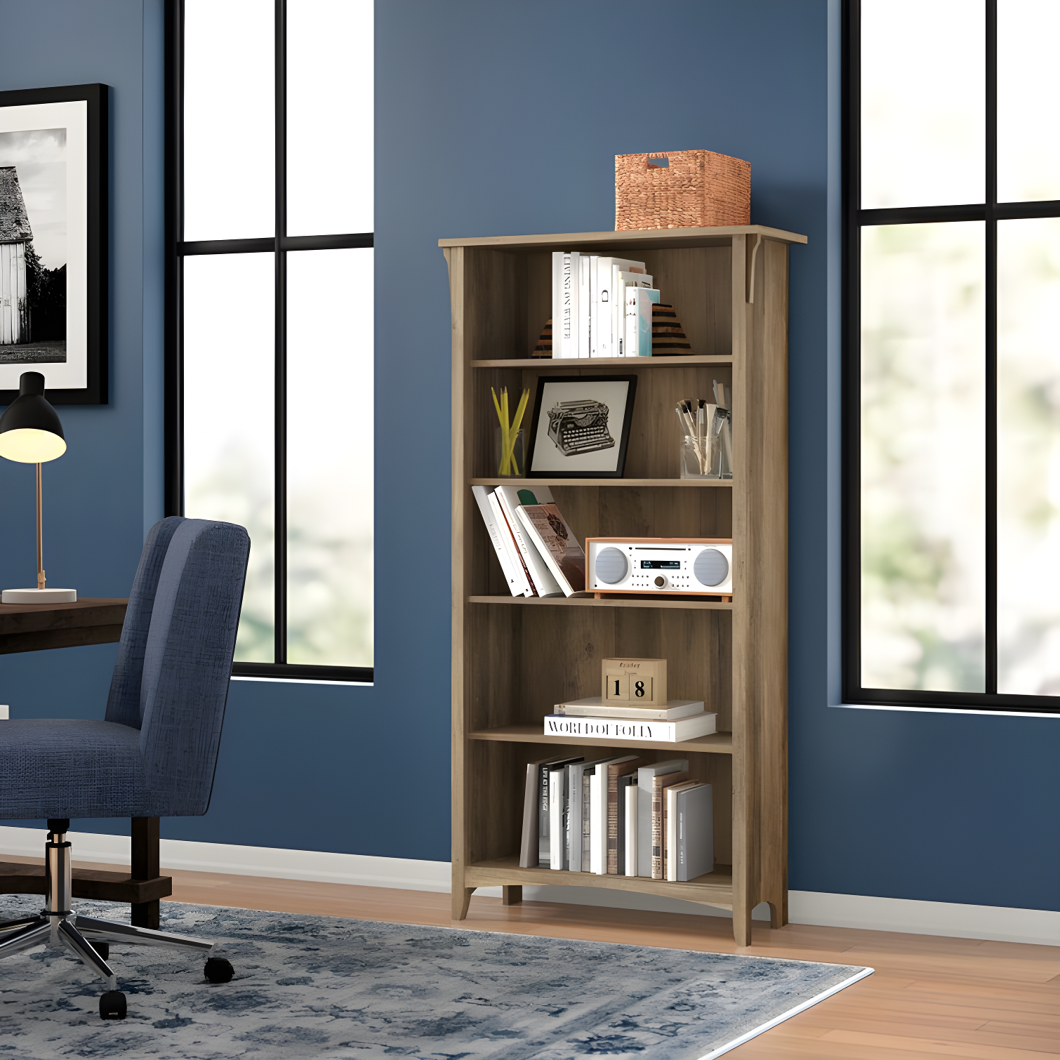 Khadesha 5 Shelf 63" Standard Bookcase