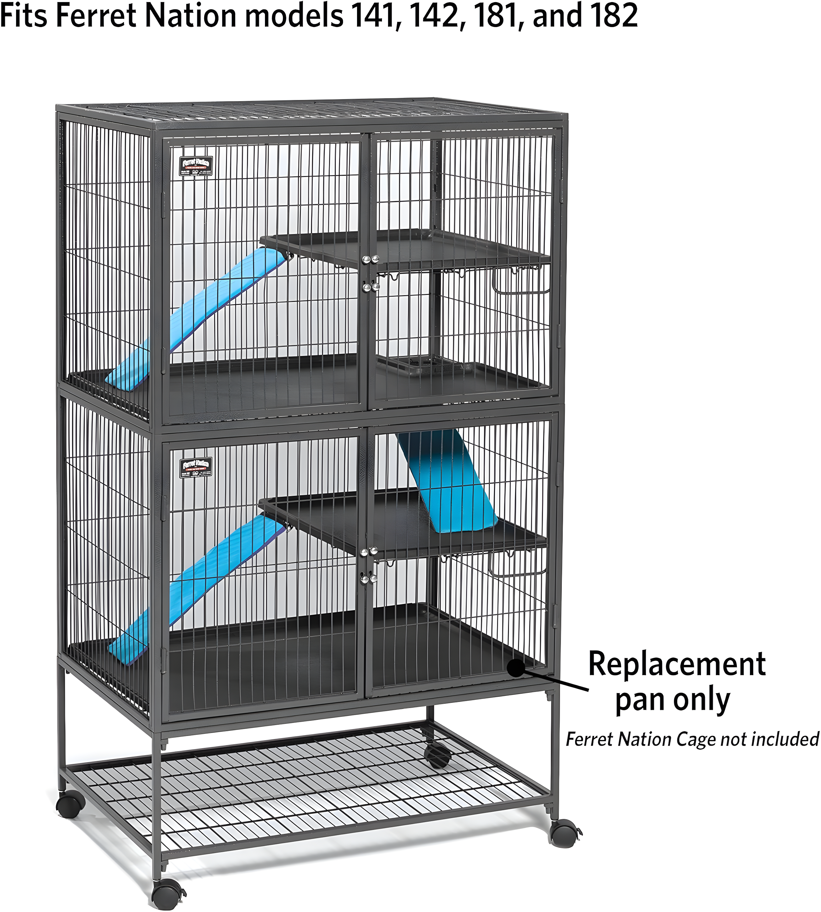 Midwest Homes for Pets 142PAN Replacement Pan for Midwest Cat Cage, 34.5 x 22.5 x 1.125