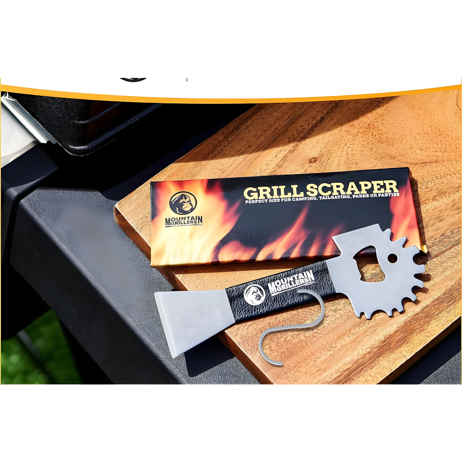 Mountain Grillers BBQ Grill Grate Scraper - Silver