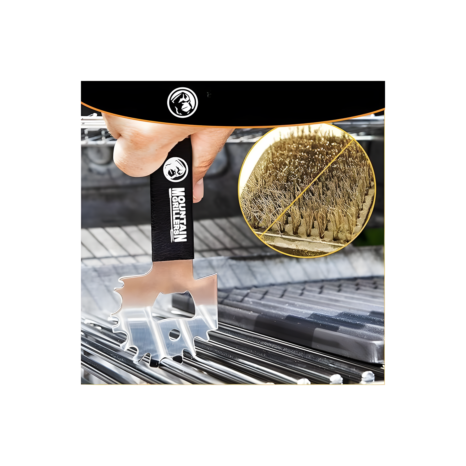 Mountain Grillers BBQ Grill Grate Scraper - Silver