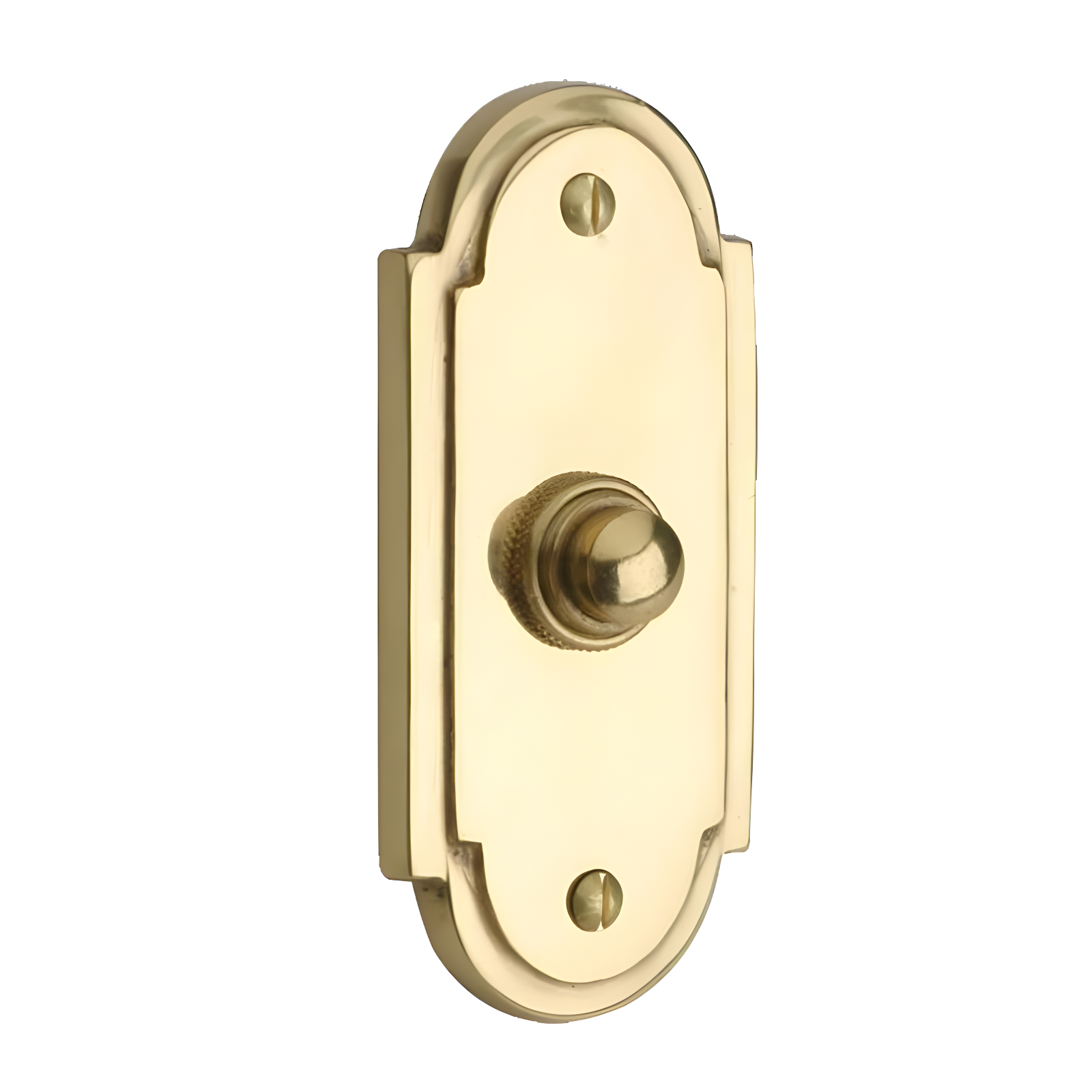 Wired Brass Door Bell Push Button 4" L Lacquered Finish