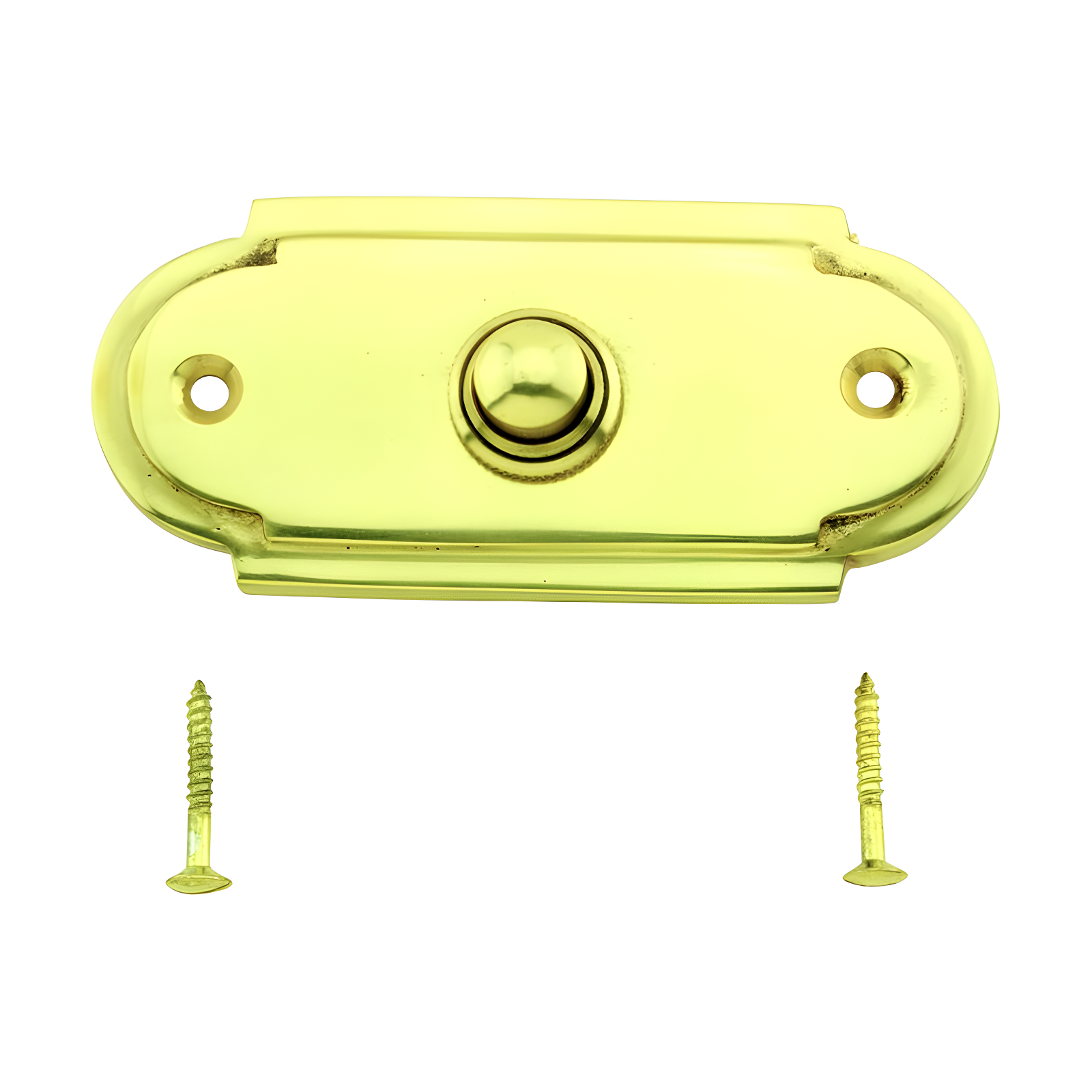 Wired Brass Door Bell Push Button 4" L Lacquered Finish